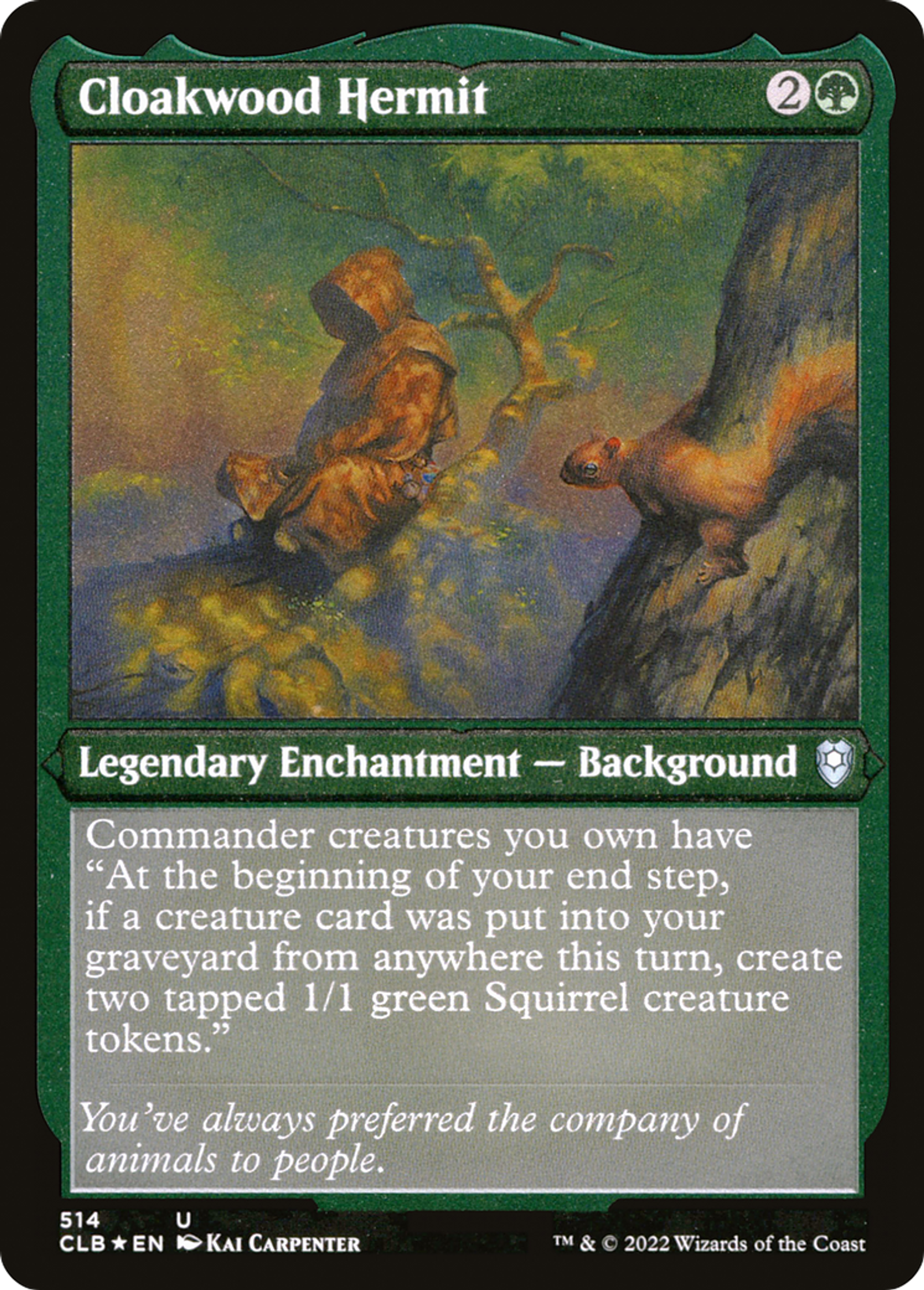 Cloakwood Hermit — Commander Legends: Battle for Baldur's Gate — Magic: The Gathering