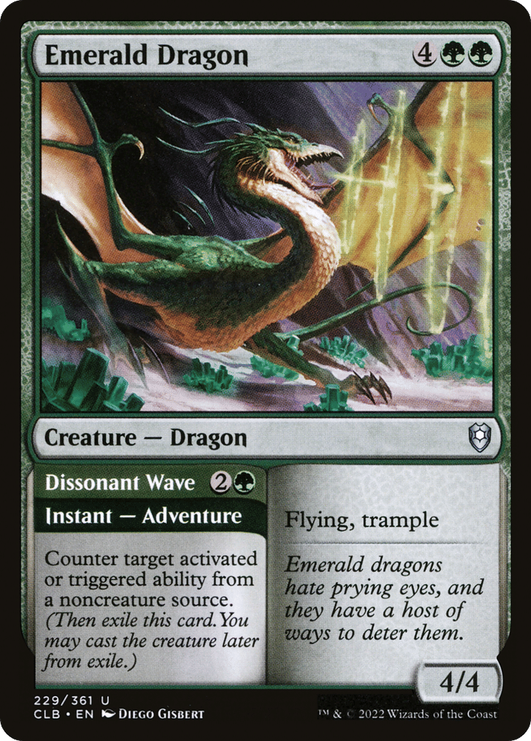 Emerald Dragon // Dissonant Wave — Commander Legends: Battle for Baldur's Gate — Magic: The Gathering