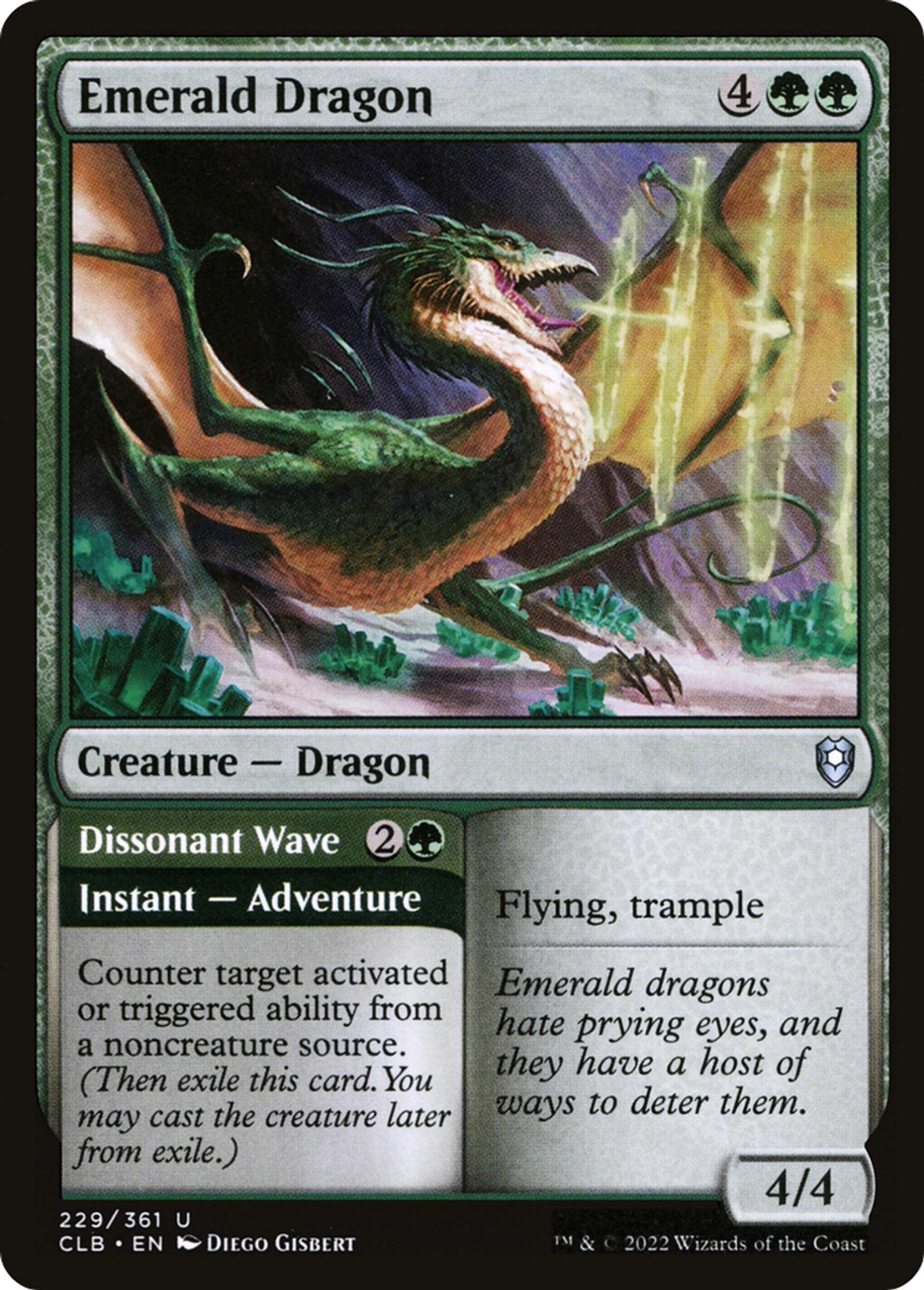 Emerald Dragon // Dissonant Wave — Commander Legends: Battle for Baldur's Gate — Magic: The Gathering