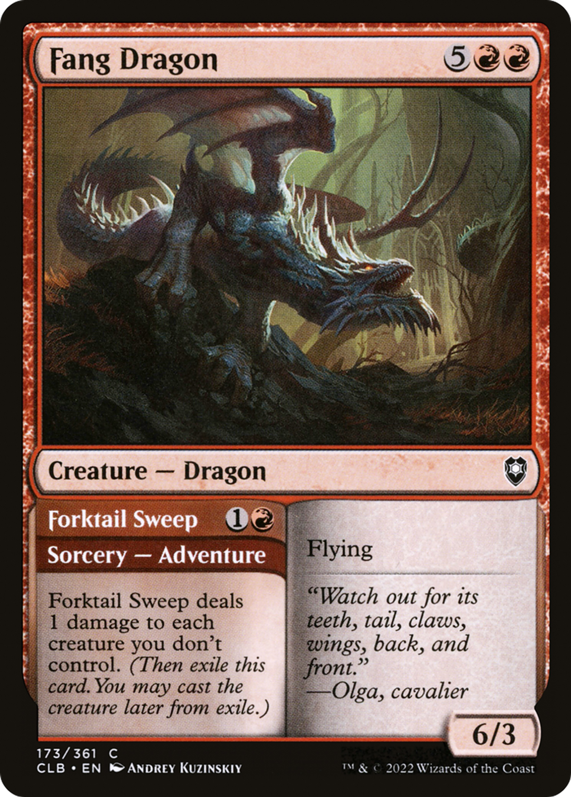 Fang Dragon // Forktail Sweep — Commander Legends: Battle for Baldur's Gate — Magic: The Gathering