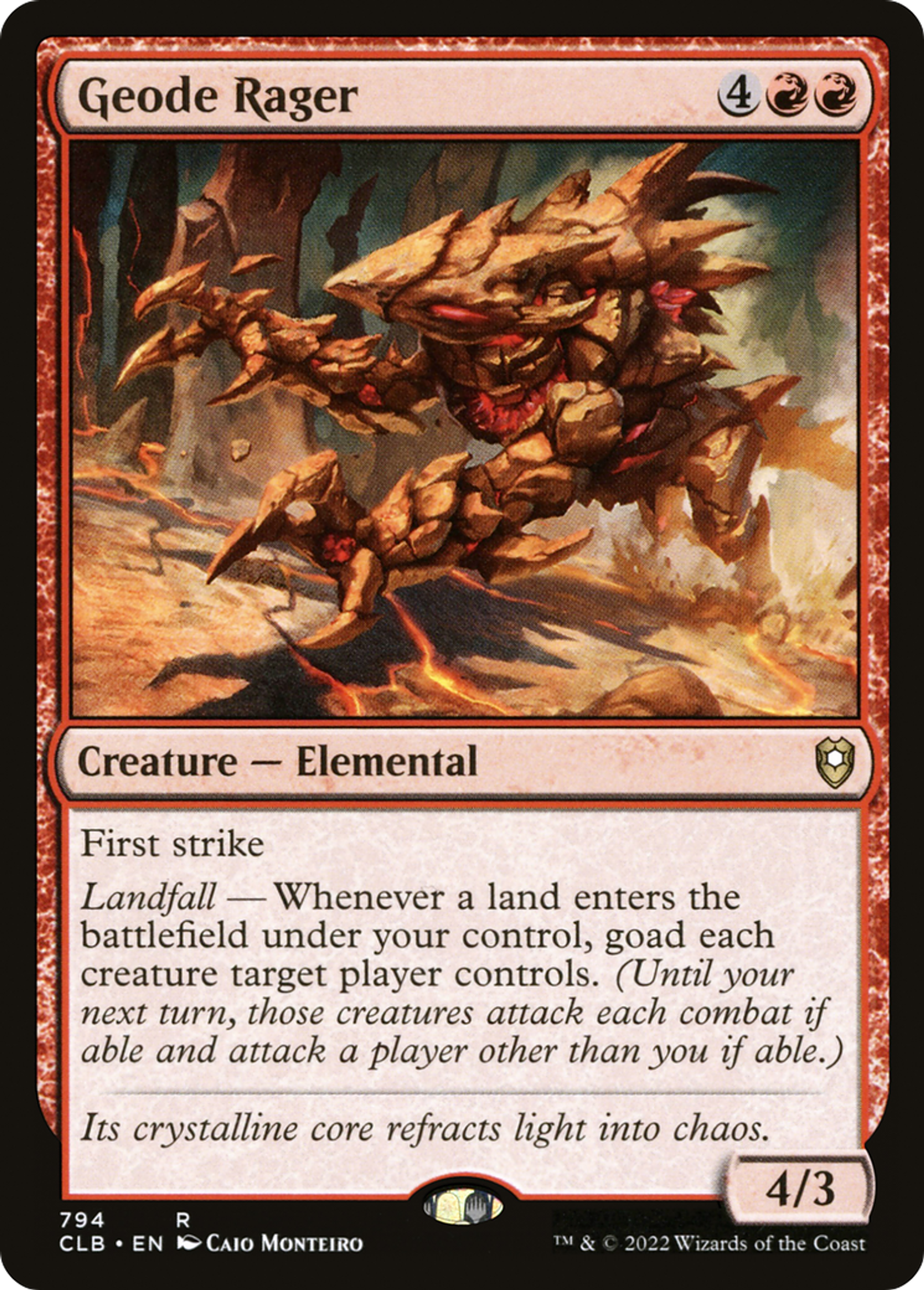 Geode Rager — Commander Legends: Battle for Baldur's Gate — Magic: The Gathering
