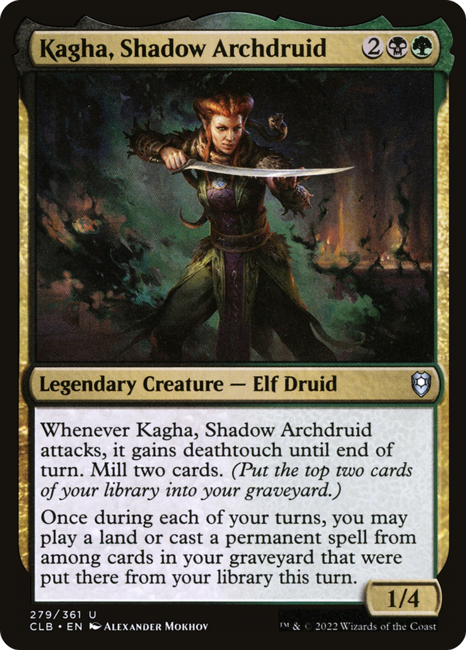 Kagha, Shadow Archdruid — Commander Legends: Battle for Baldur's Gate — Magic: The Gathering