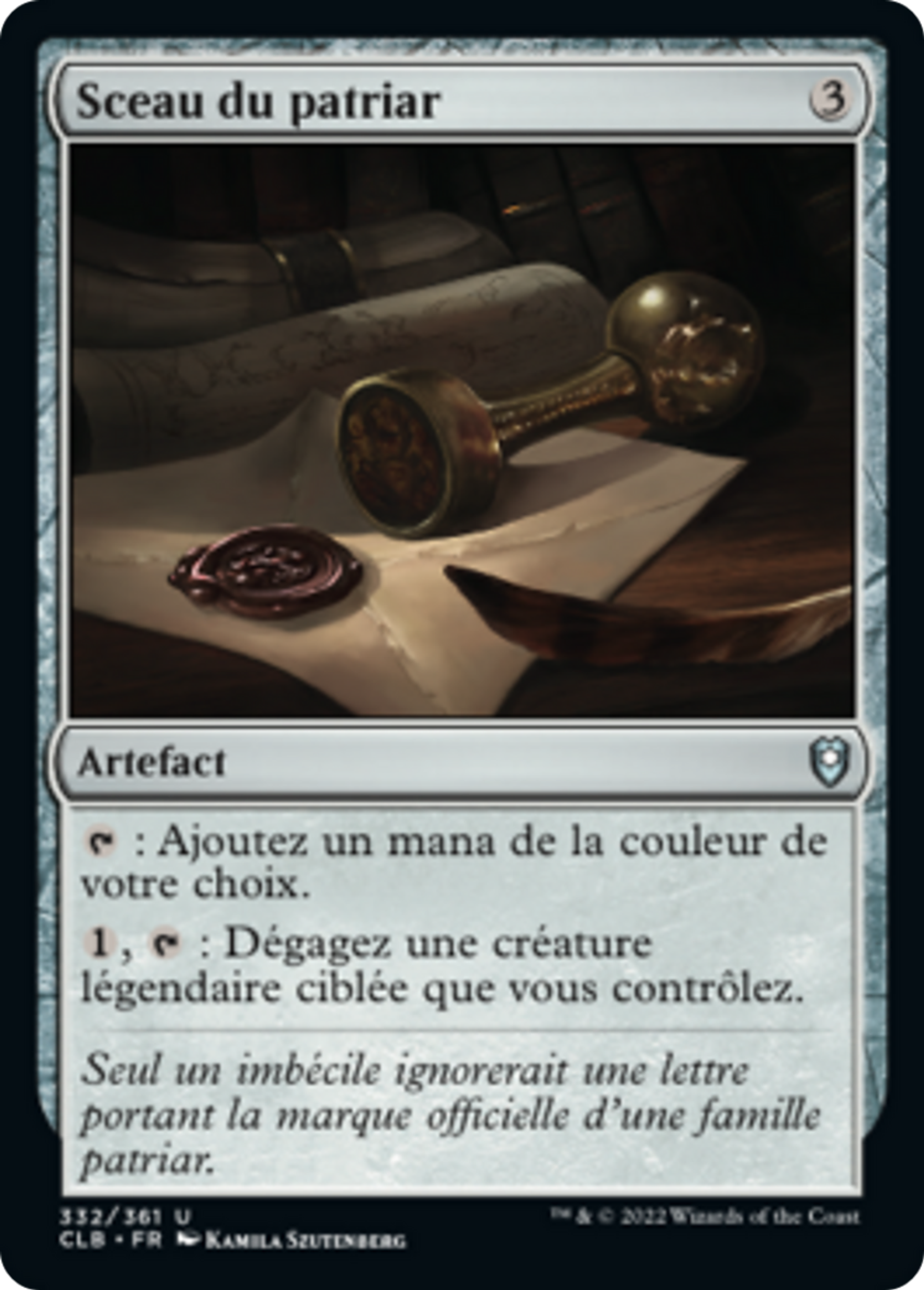 Sceau du patriar — Commander Legends: Battle for Baldur's Gate — Magic: The Gathering