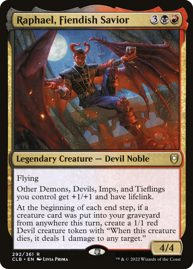 Raphael, Fiendish Savior — Commander Legends: Battle for Baldur's Gate — Magic: The Gathering