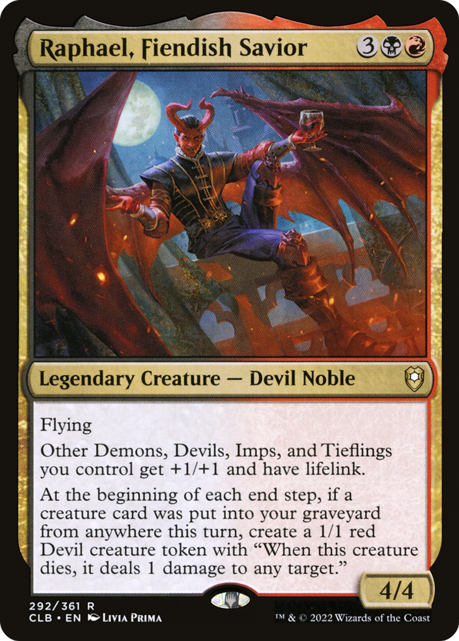 Raphael, Fiendish Savior — Commander Legends: Battle for Baldur's Gate — Magic: The Gathering