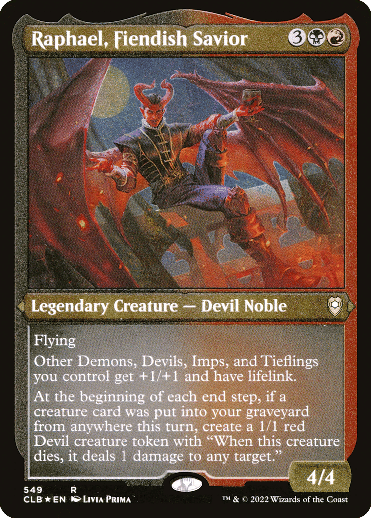 Raphael, Fiendish Savior — Commander Legends: Battle for Baldur's Gate — Magic: The Gathering