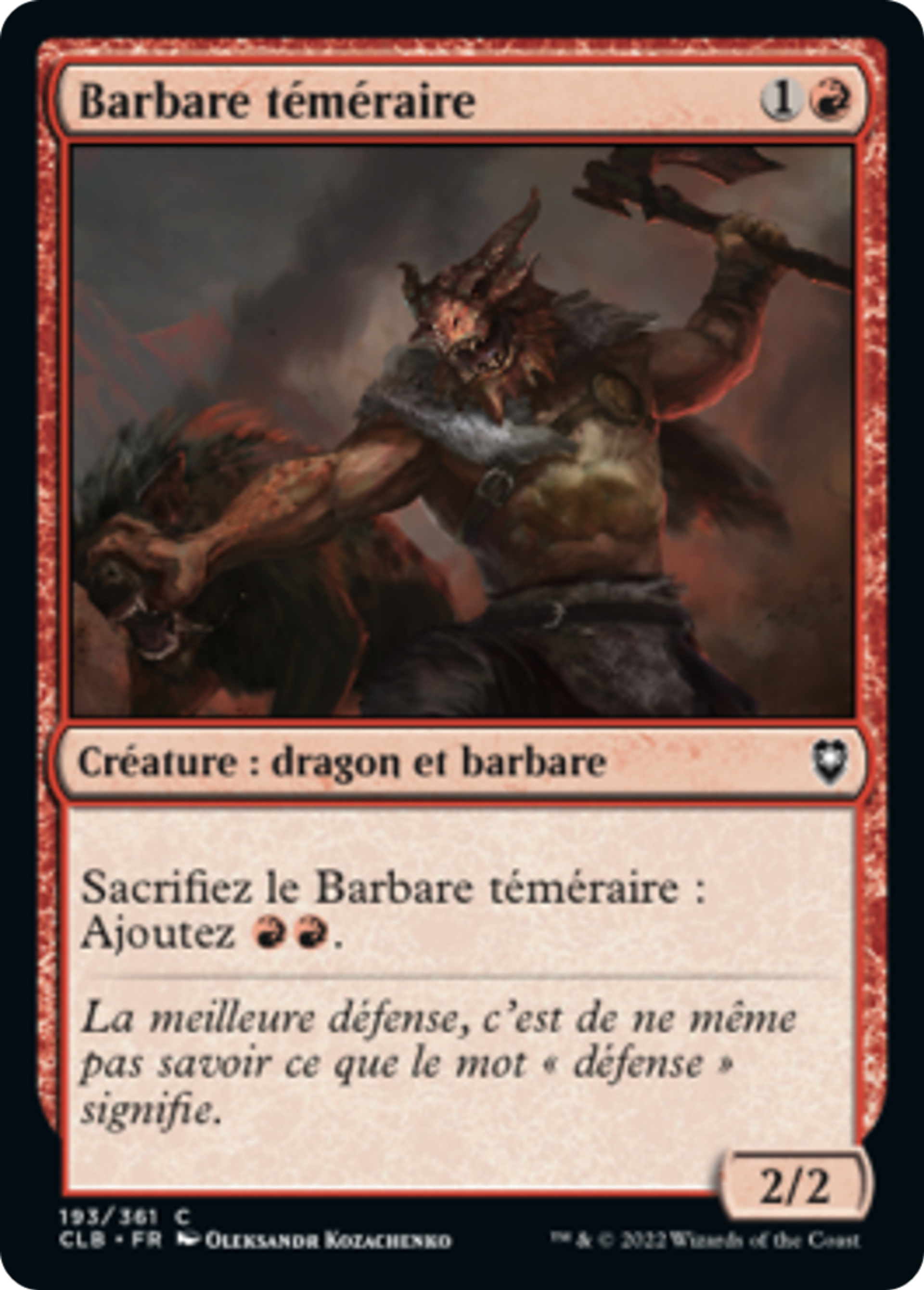 Barbare téméraire — Commander Legends: Battle for Baldur's Gate — Magic: The Gathering
