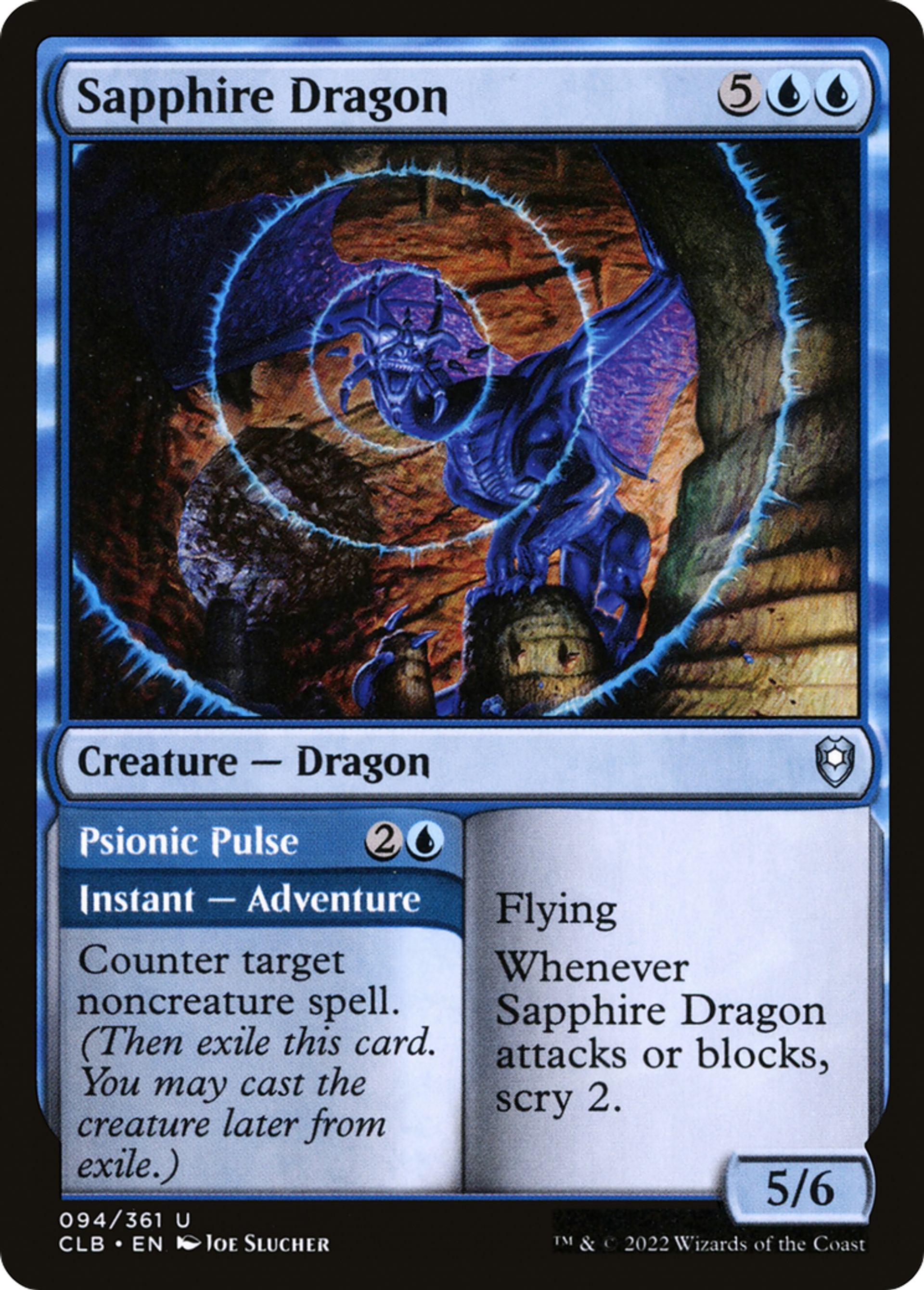 Dragon de saphir // Pulsation psionique — Commander Legends: Battle for Baldur's Gate — Magic: The Gathering