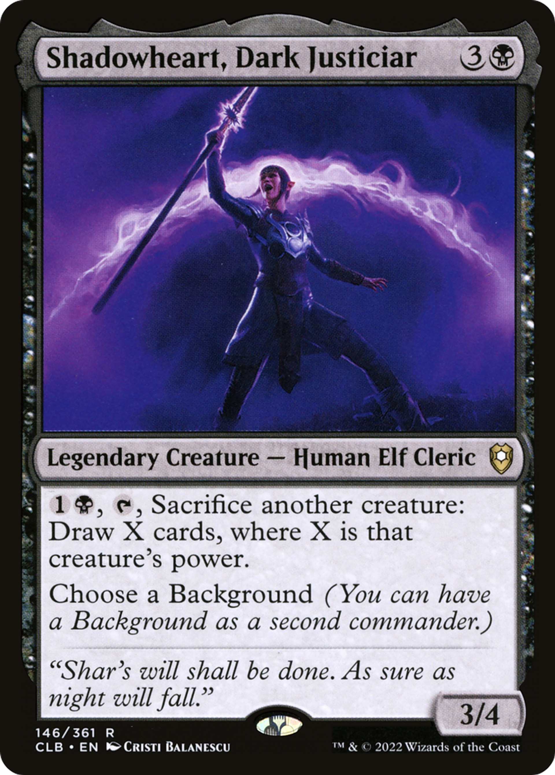 Shadowheart, Dark Justiciar — Commander Legends: Battle for Baldur's Gate — Magic: The Gathering