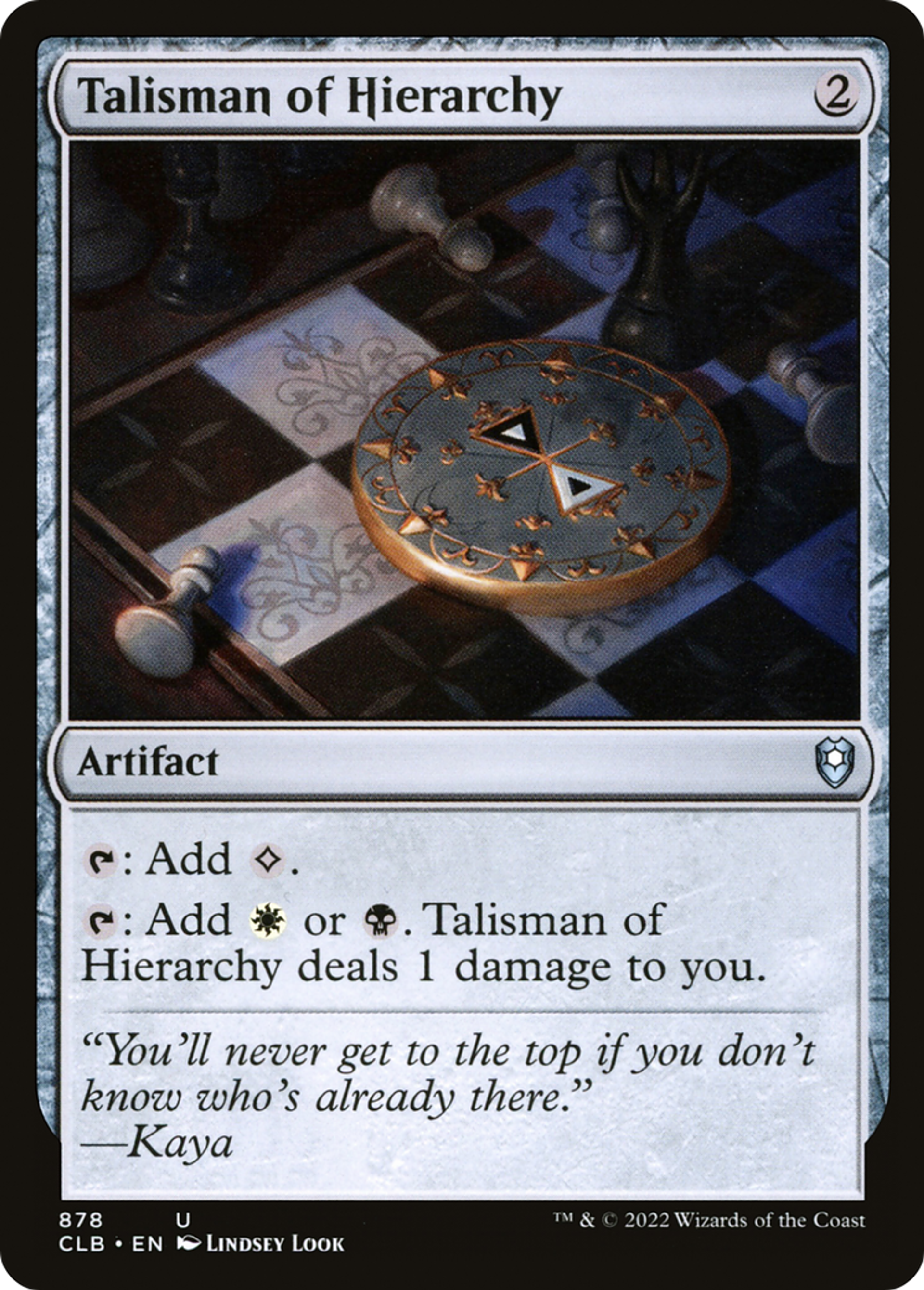Talisman de hiérarchie — Commander Legends: Battle for Baldur's Gate — Magic: The Gathering