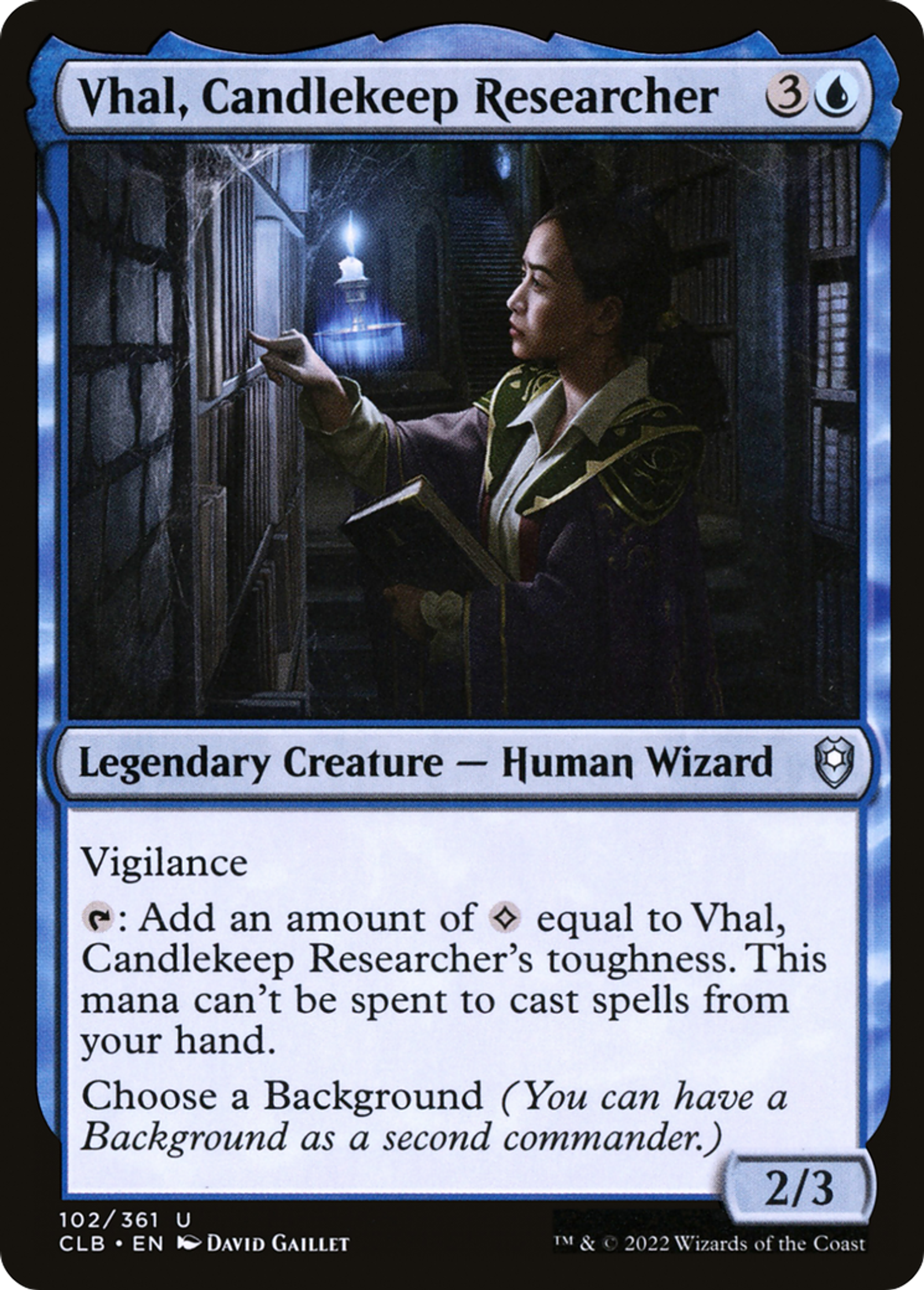 Vhal, Candlekeep Researcher — Commander Legends: Battle for Baldur's Gate — Magic: The Gathering