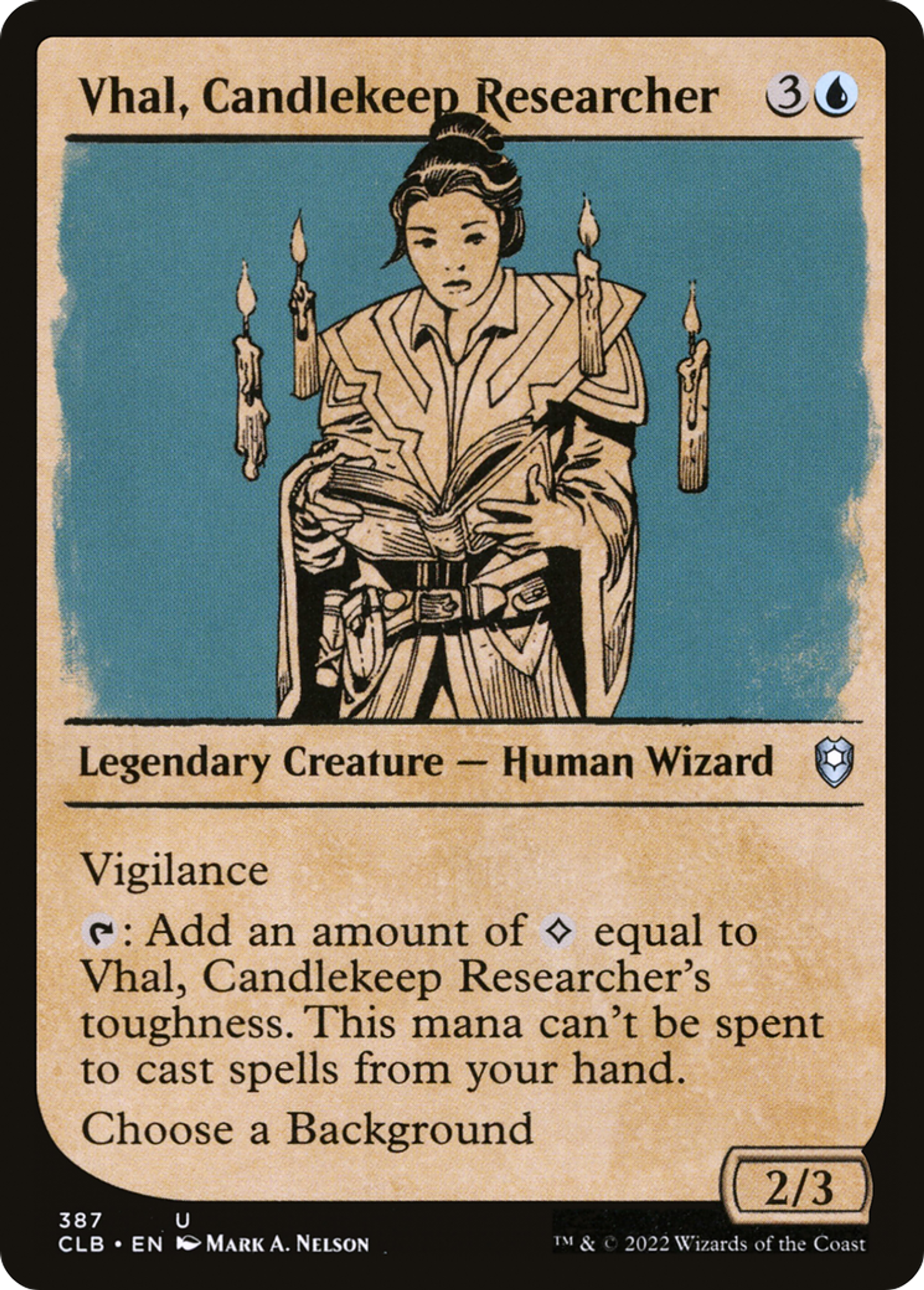 Vhal, Candlekeep Researcher — Commander Legends: Battle for Baldur's Gate — Magic: The Gathering