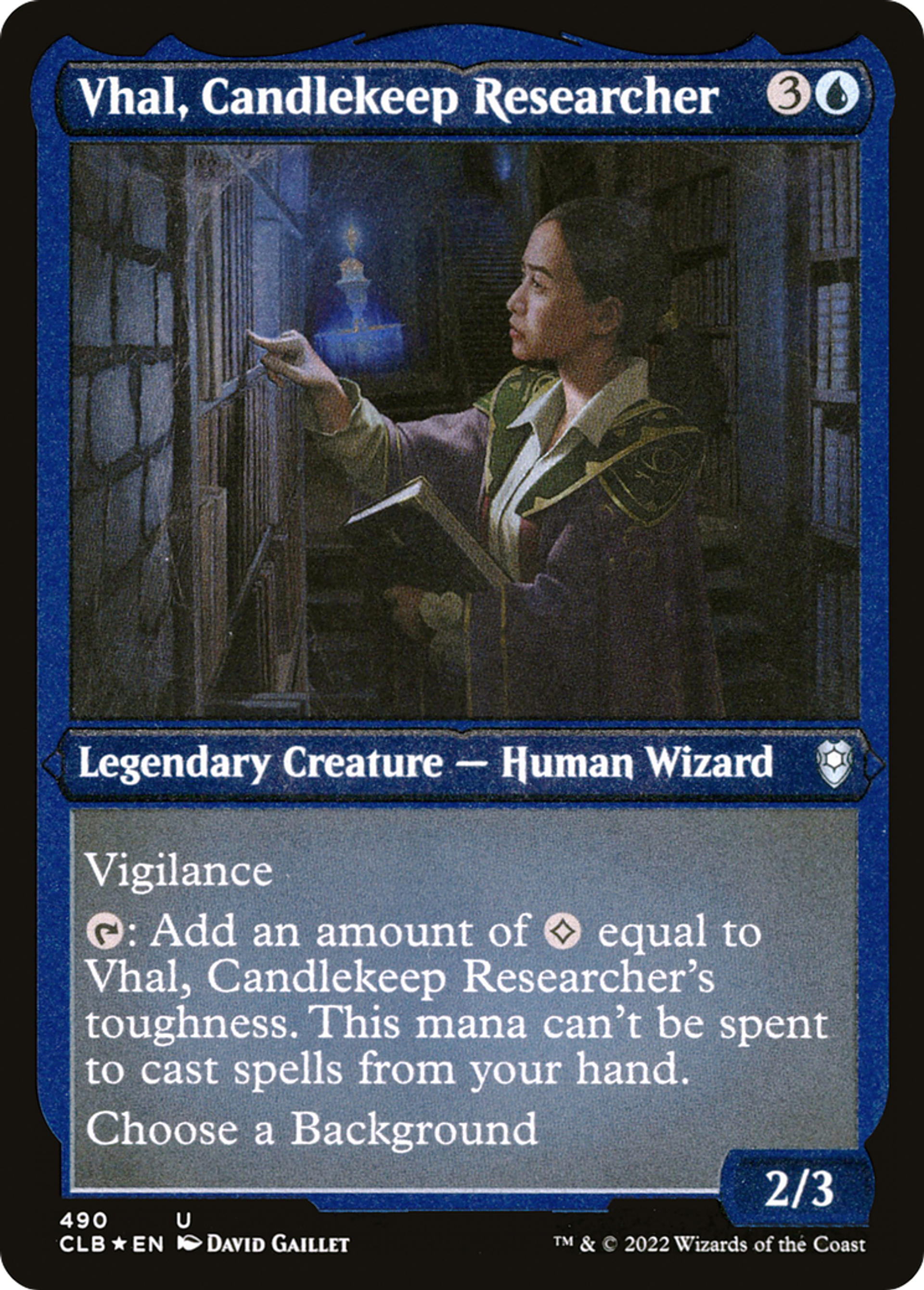 Vhal, Candlekeep Researcher — Commander Legends: Battle for Baldur's Gate — Magic: The Gathering