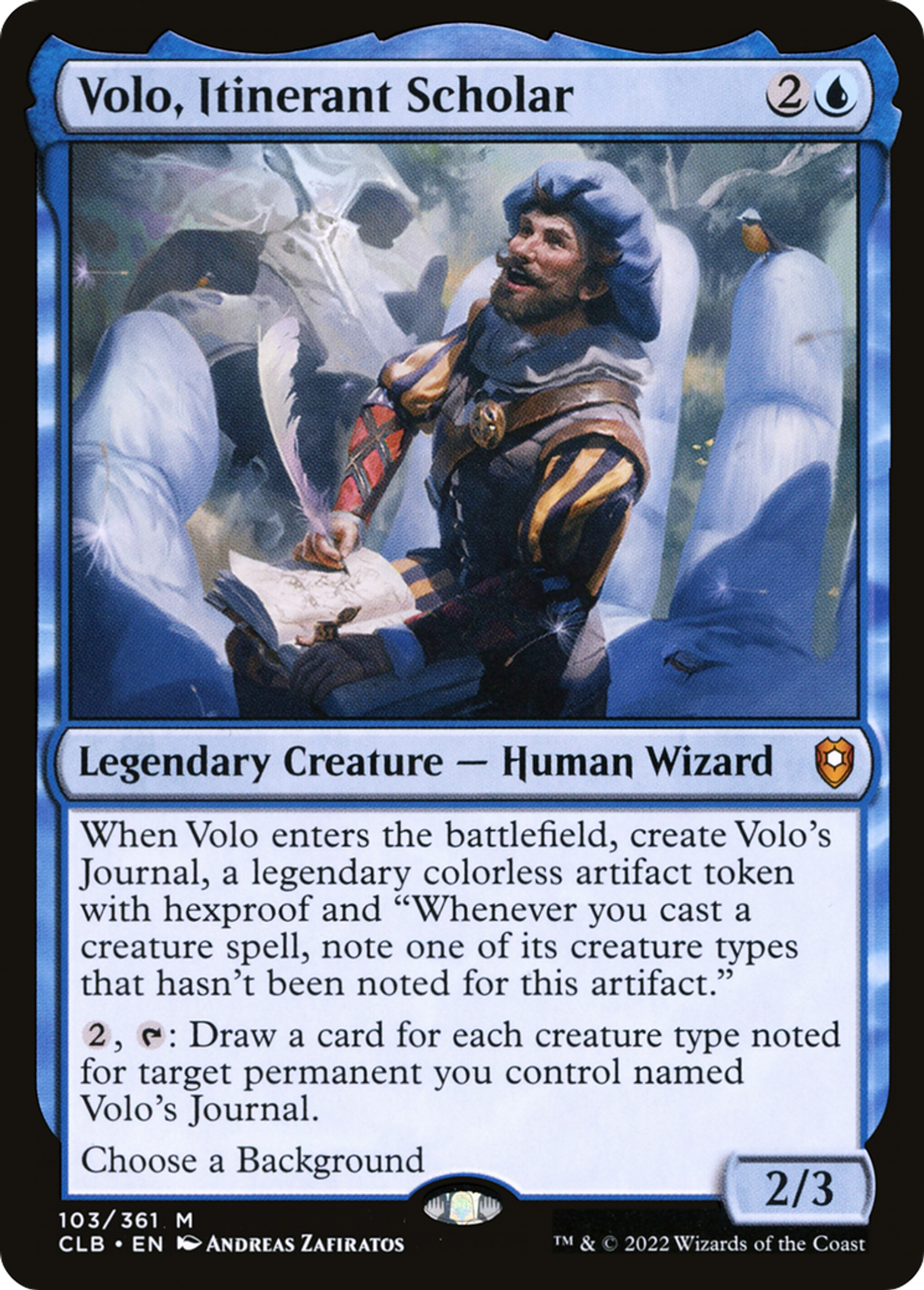 Volo, Itinerant Scholar — Commander Legends: Battle for Baldur's Gate — Magic: The Gathering