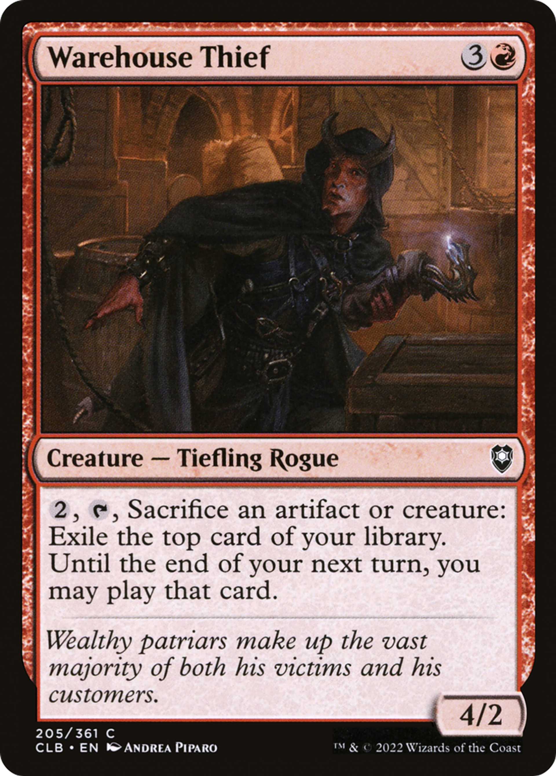 Voleur d'entrepôt — Commander Legends: Battle for Baldur's Gate — Magic: The Gathering