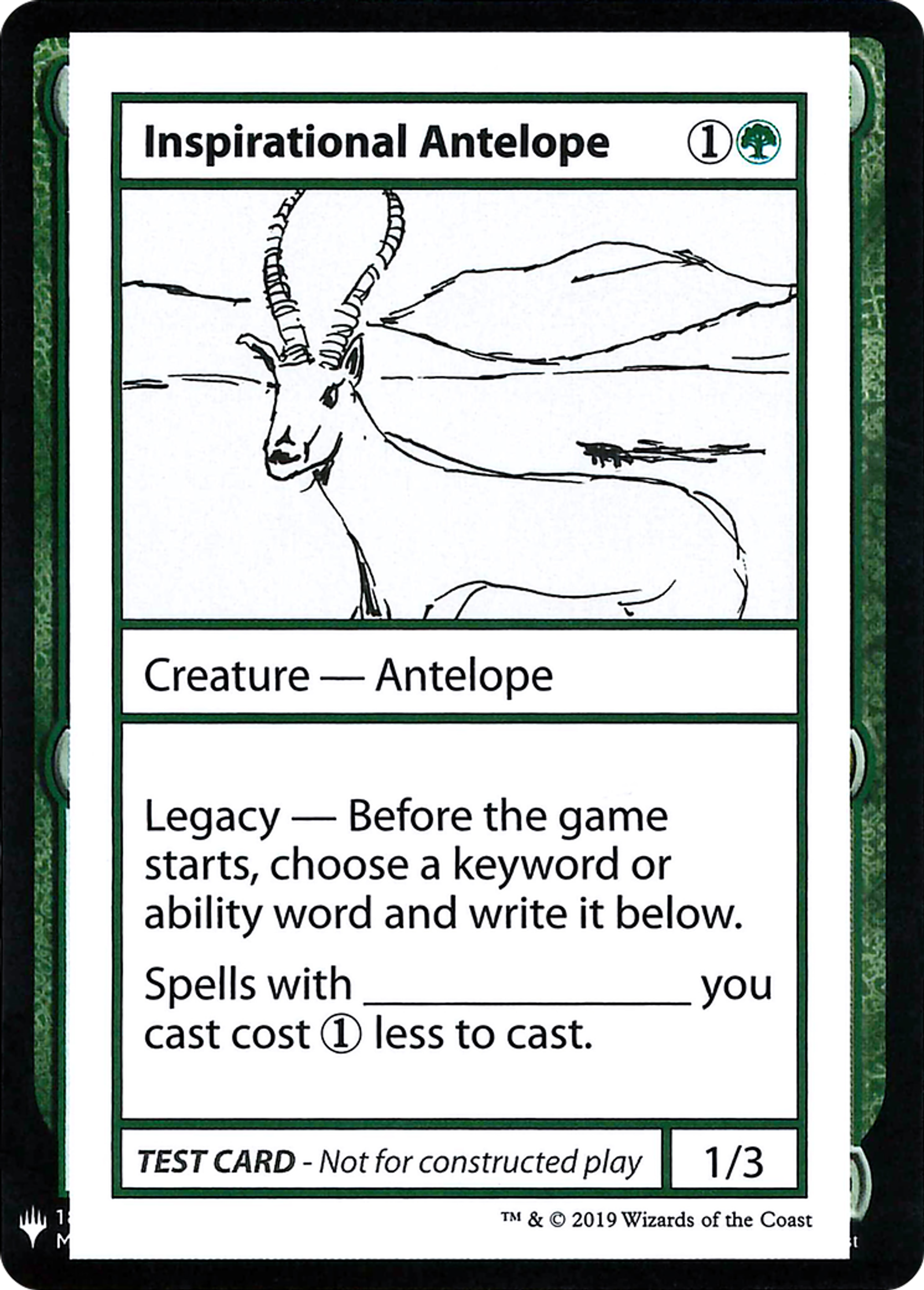 Inspirational Antelope — Mystery Booster Playtest Cards 2019 — Magic: The Gathering