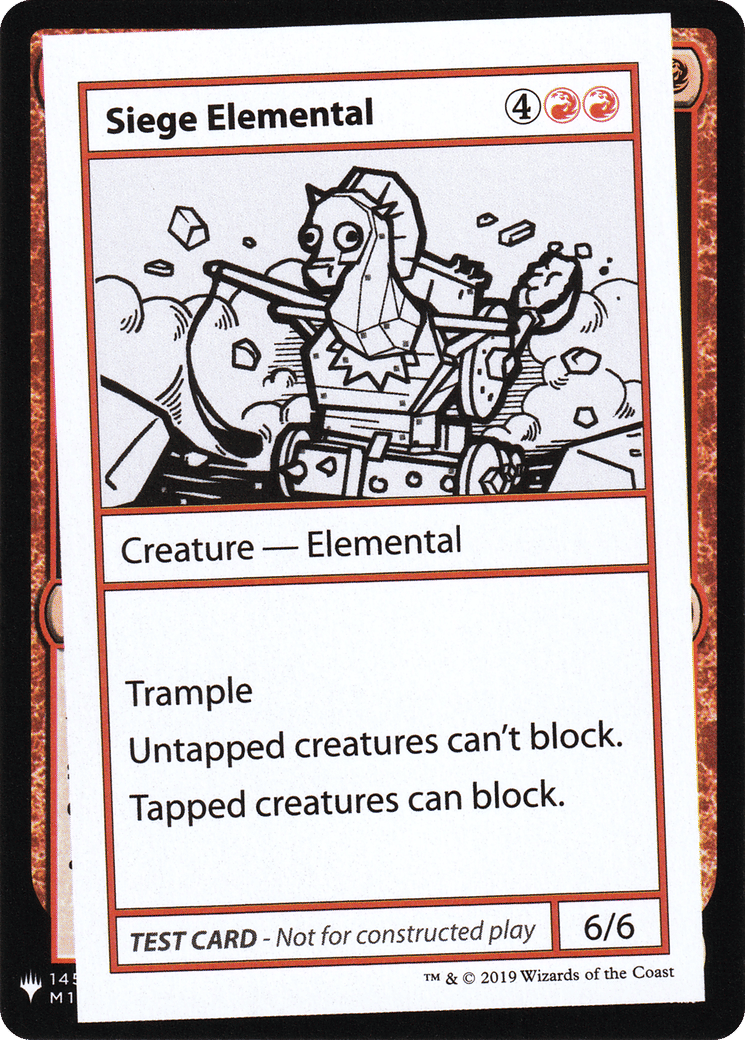 Siege Elemental — Mystery Booster Playtest Cards 2019 — Magic: The Gathering