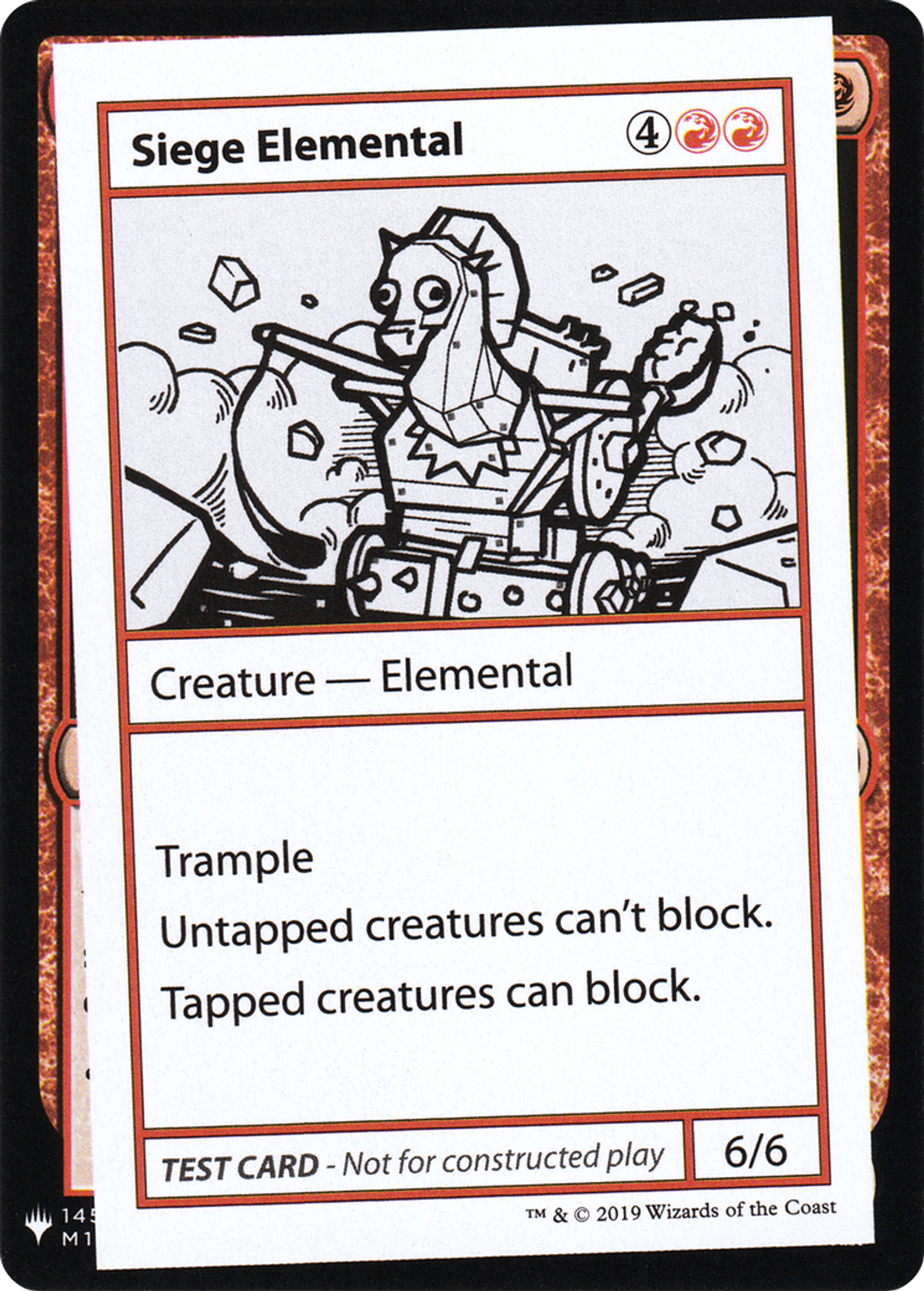 Siege Elemental — Mystery Booster Playtest Cards 2019 — Magic: The Gathering