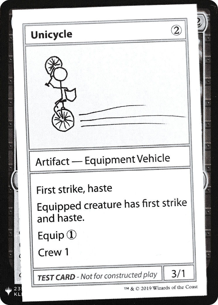 Unicycle — Mystery Booster Playtest Cards 2019 — Magic: The Gathering