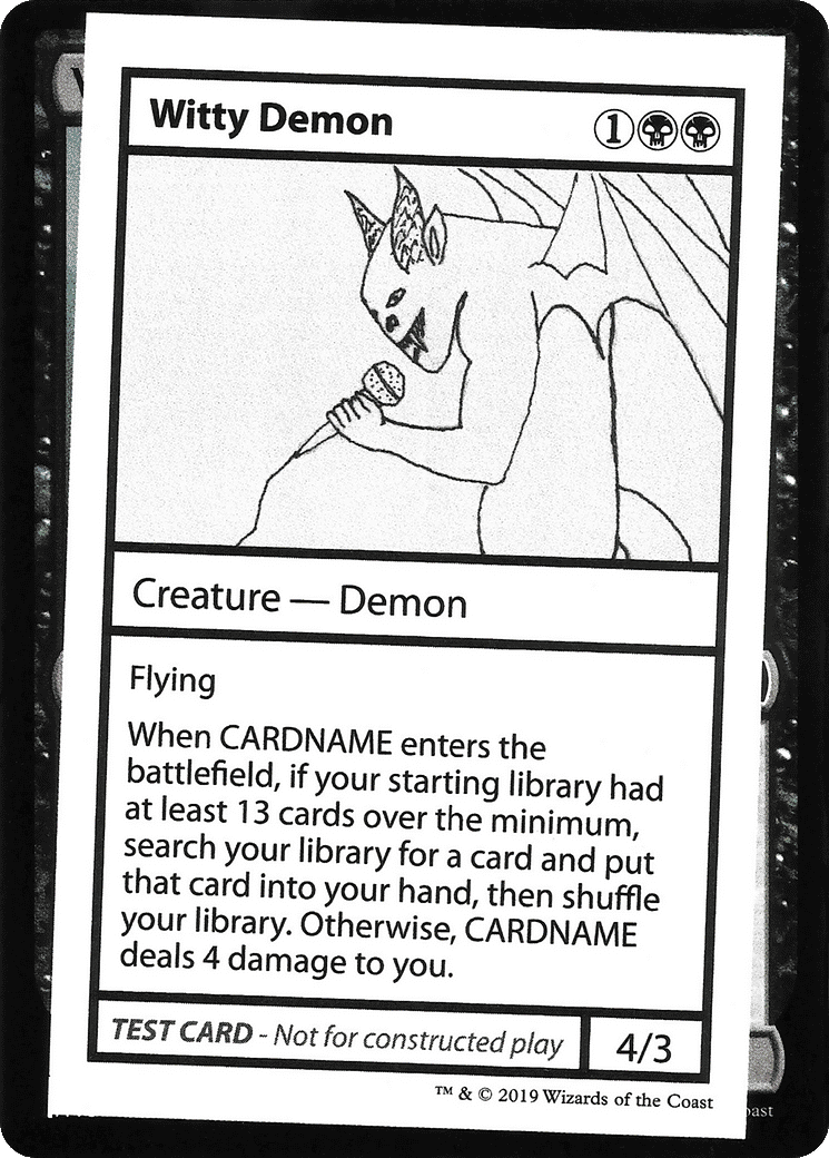 Witty Demon — Mystery Booster Playtest Cards 2021 — Magic: The Gathering