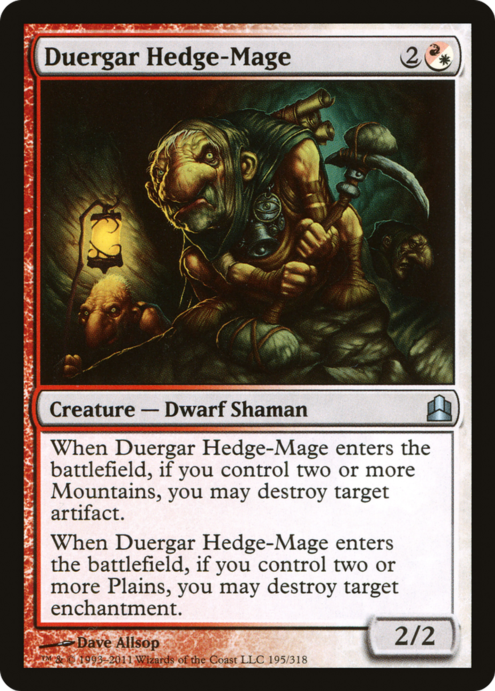 Duergar Hedge-Mage — Commander 2011 — Magic: The Gathering