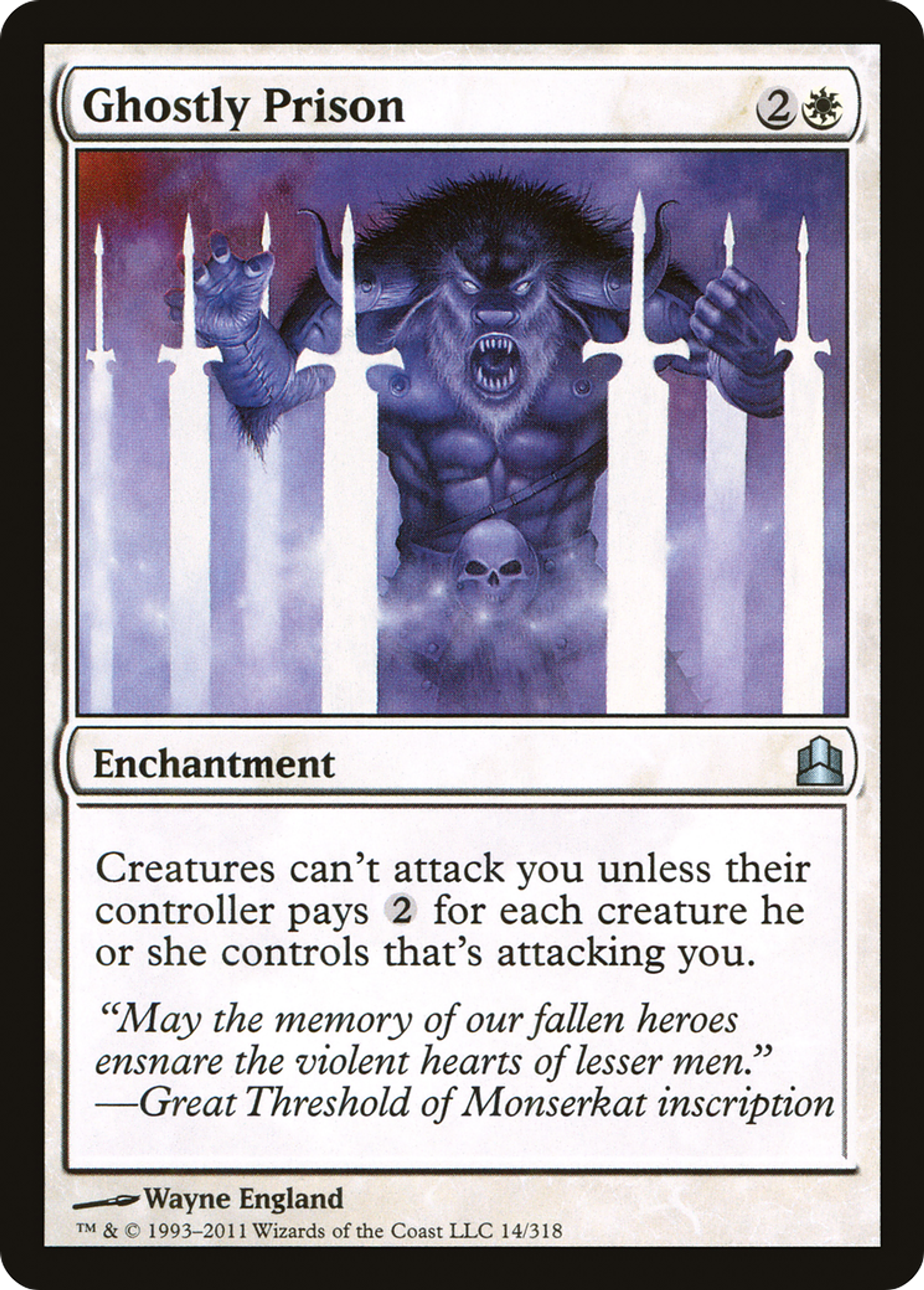 Ghostly Prison — Commander 2011 — Magic: The Gathering