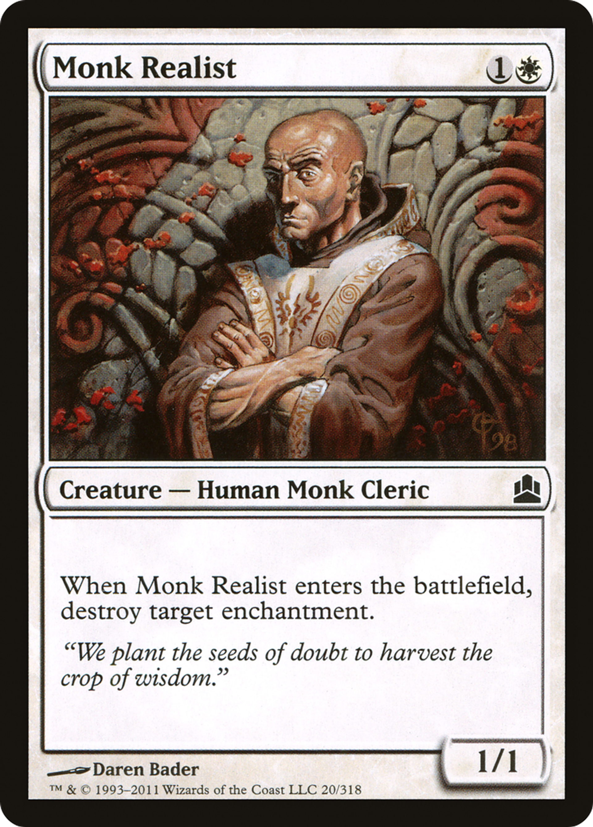Monk Realist — Commander 2011 — Magic: The Gathering