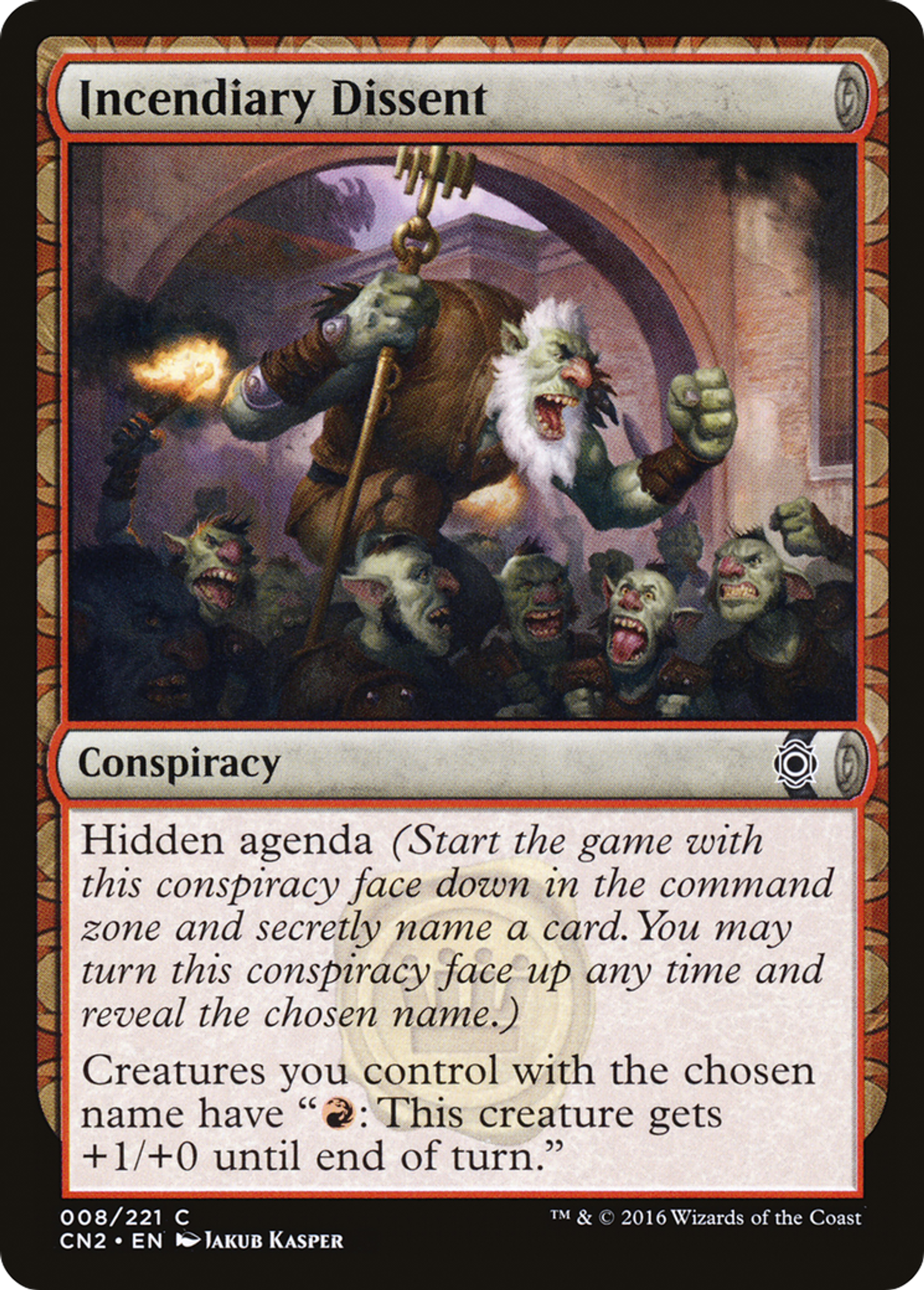 Incendiary Dissent — Conspiracy: Take the Crown — Magic: The Gathering