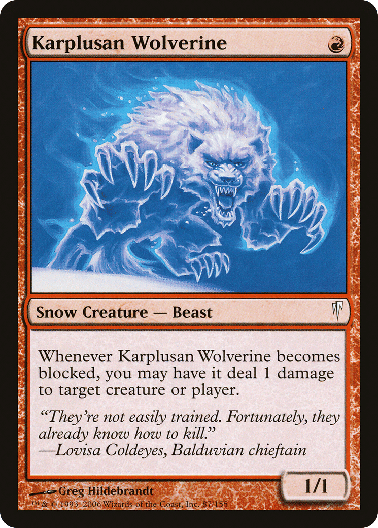 Karplusan Wolverine — Coldsnap — Magic: The Gathering