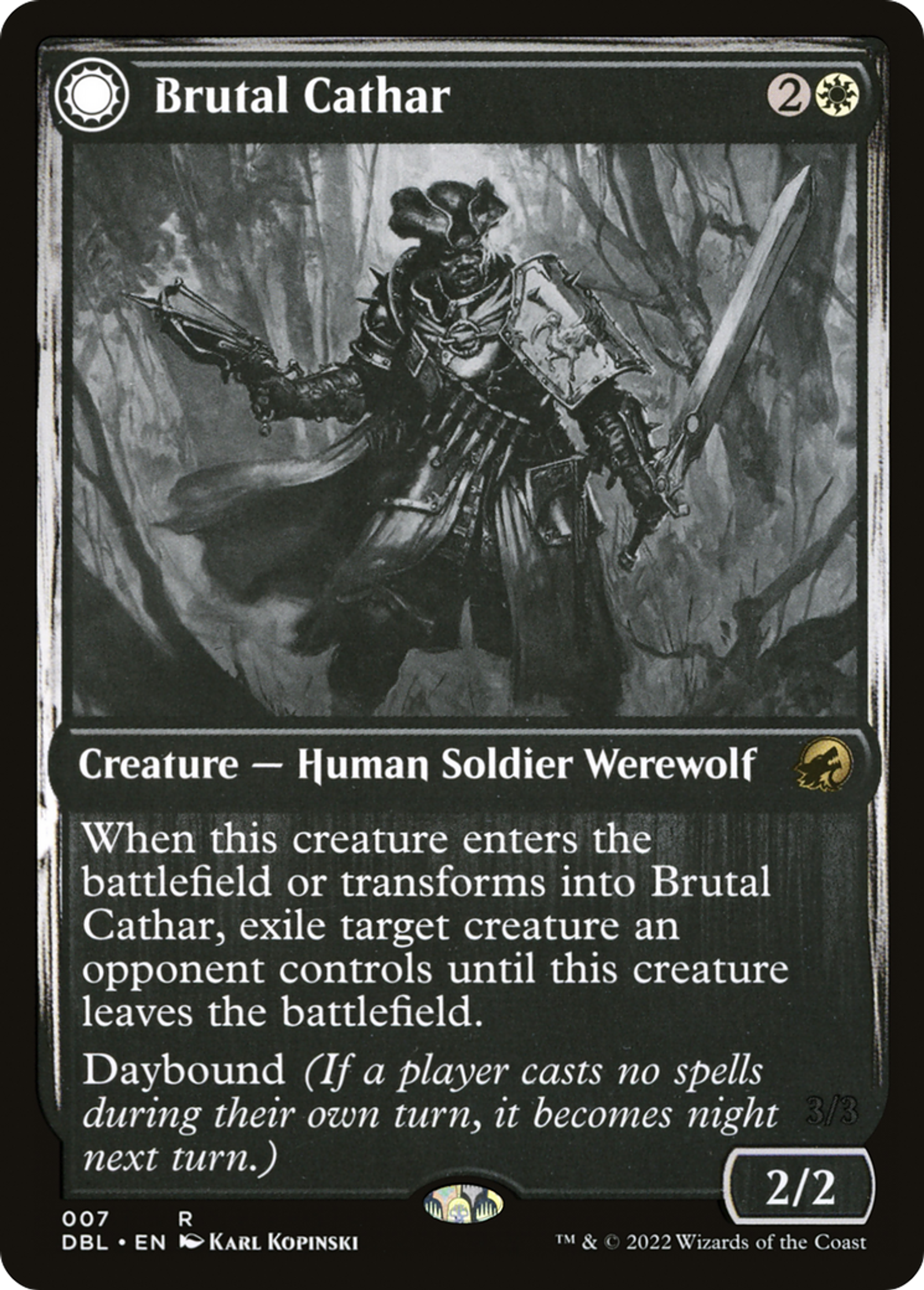 Brutal Cathar // Moonrage Brute — Innistrad: Double Feature — Magic: The Gathering