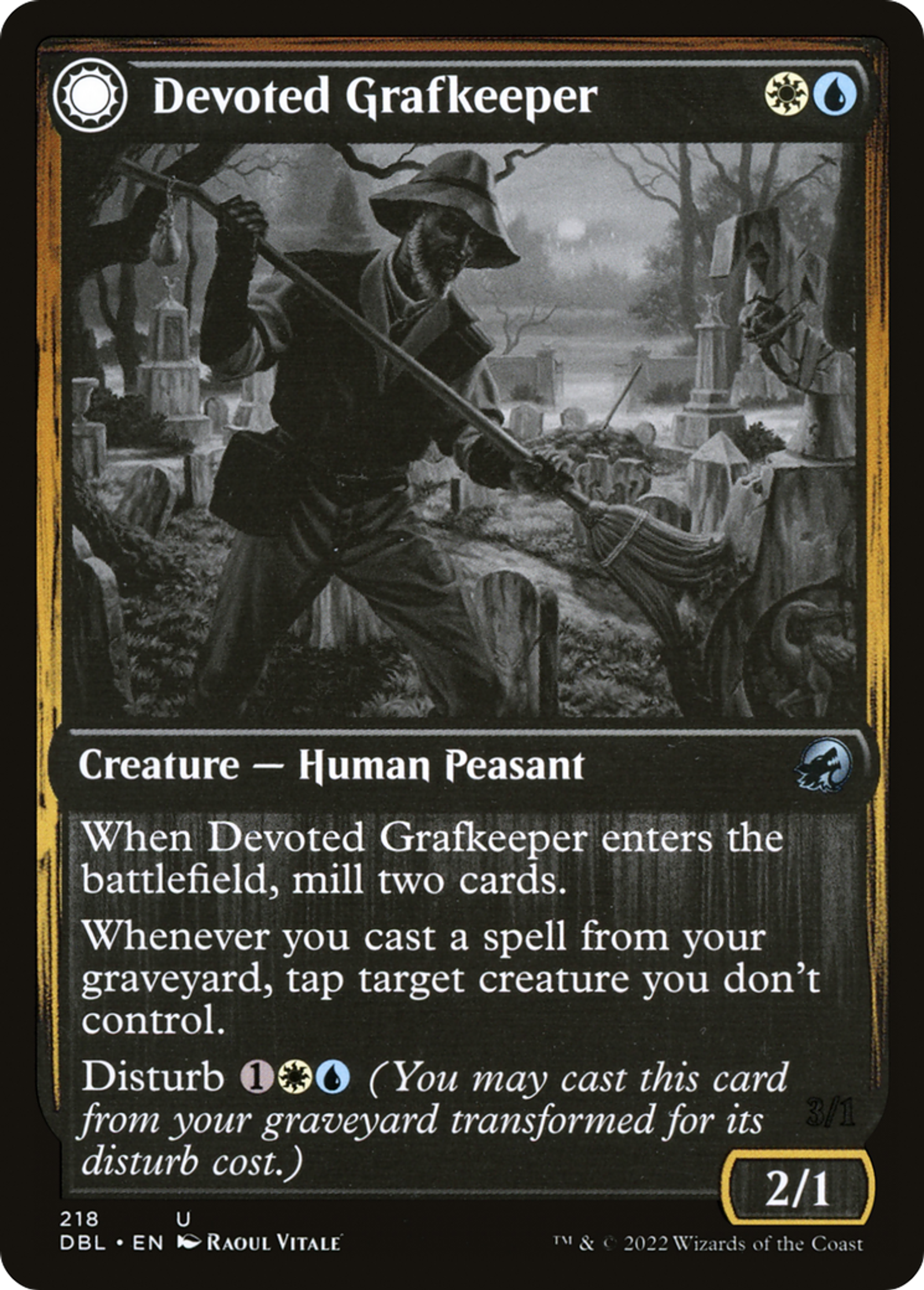 Devoted Grafkeeper // Departed Soulkeeper — Innistrad: Double Feature — Magic: The Gathering