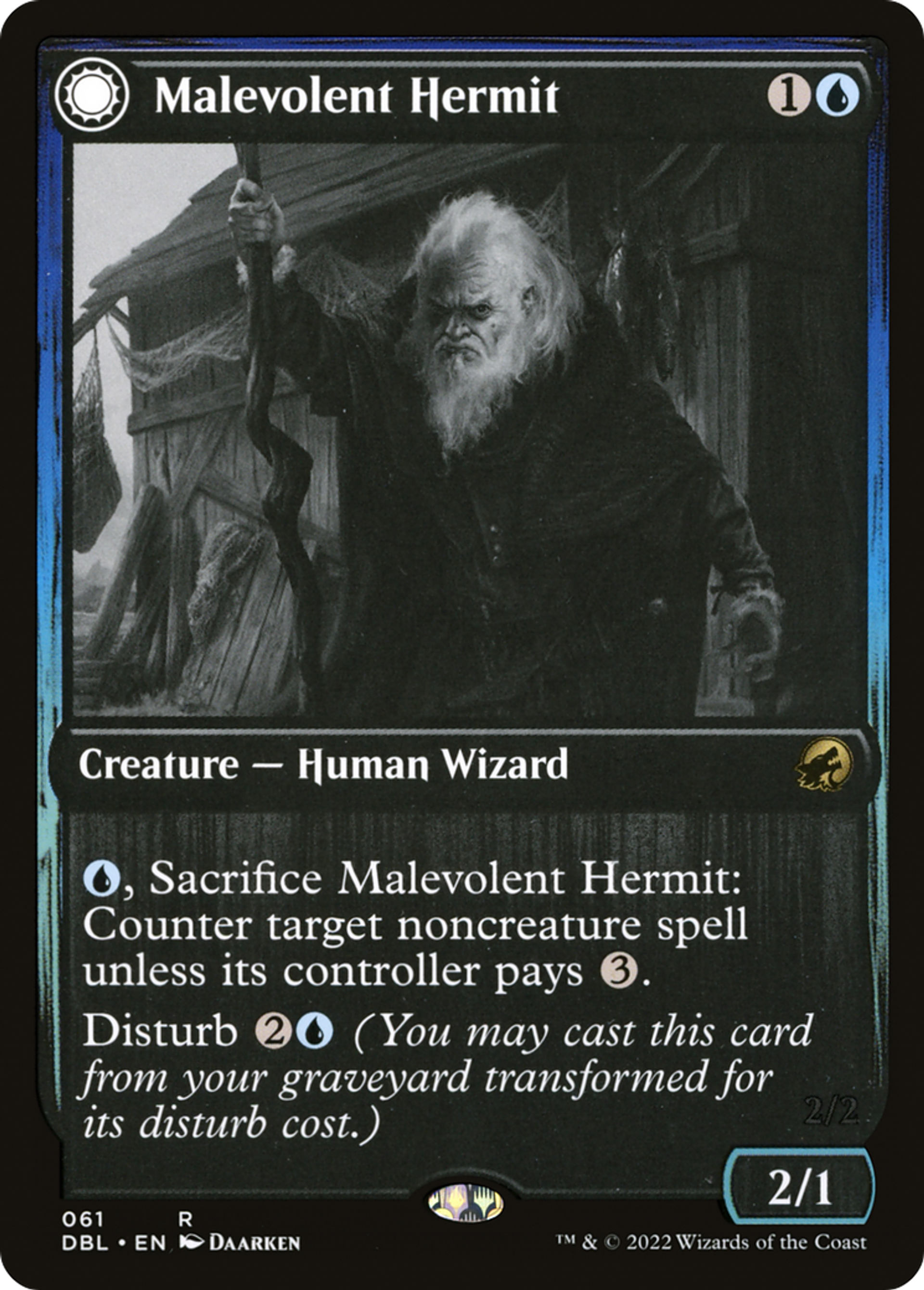 Malevolent Hermit // Benevolent Geist — Innistrad: Double Feature — Magic: The Gathering