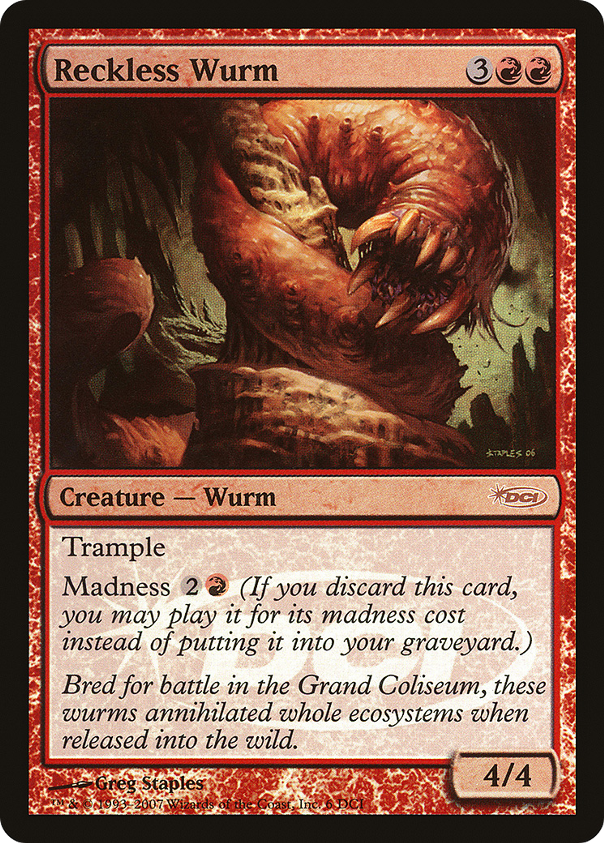 Reckless Wurm — DCI Promos — Magic: The Gathering