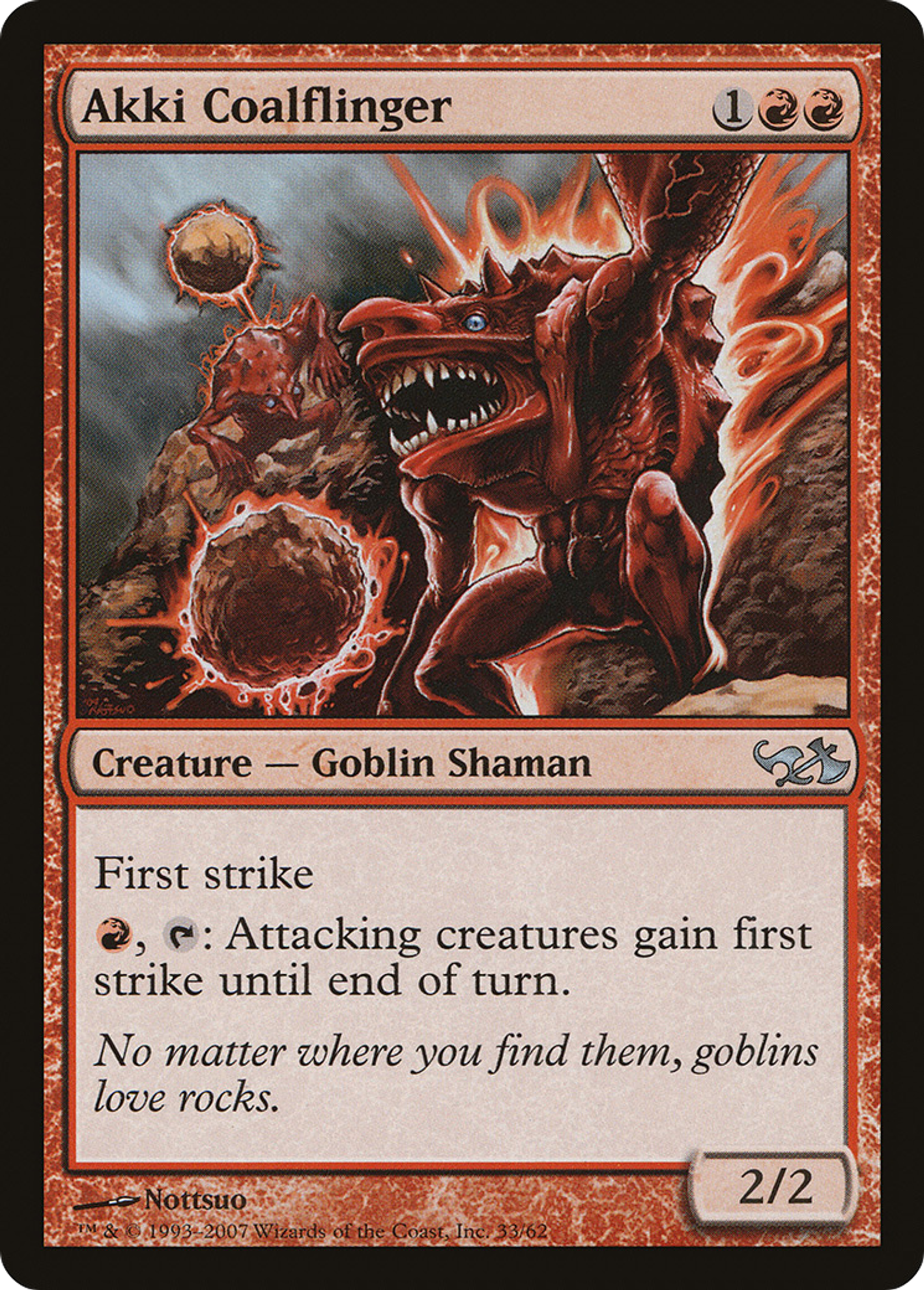 Akki Coalflinger — Duel Decks: Elves vs. Goblins — Magic: The Gathering