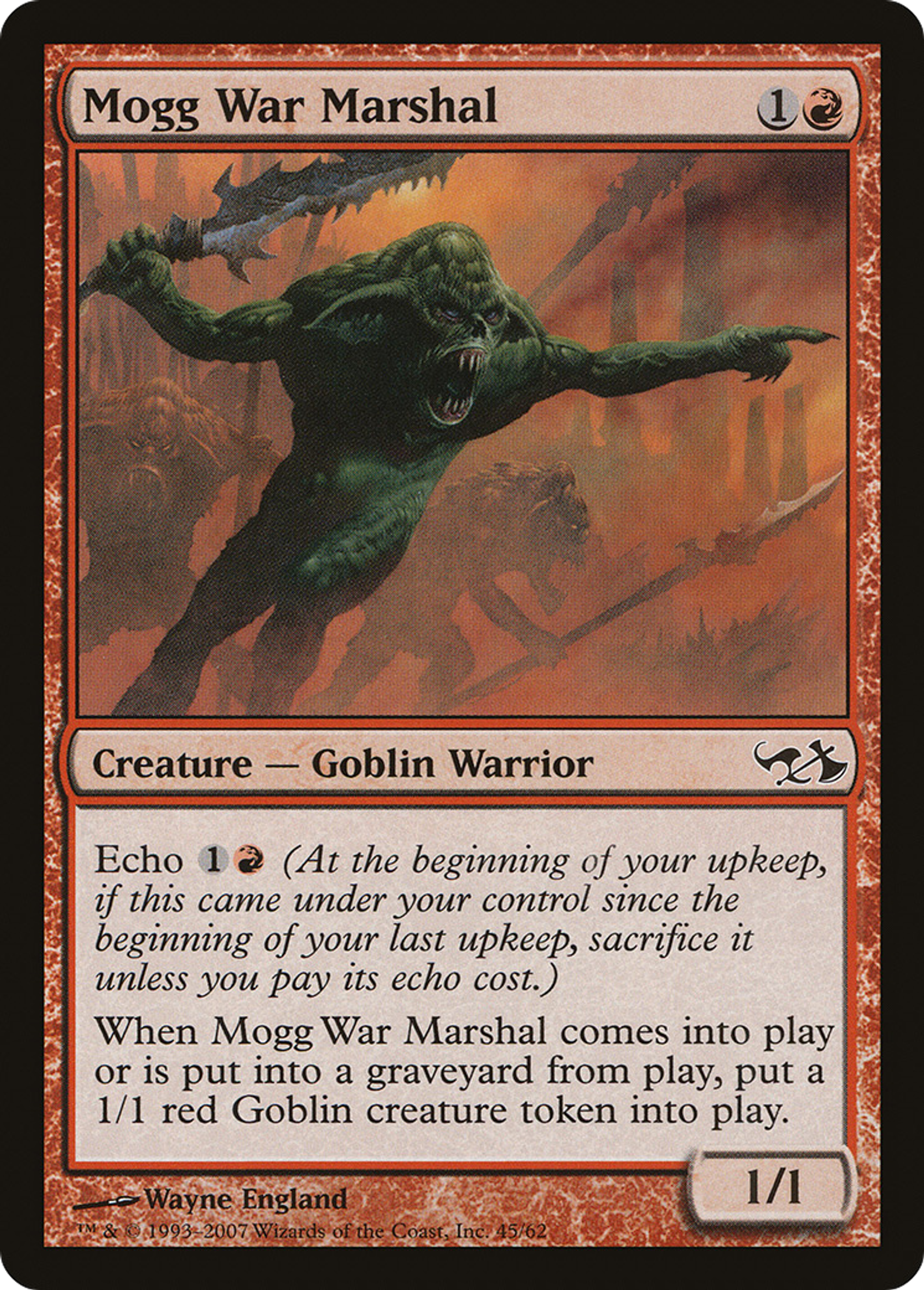 Mogg War Marshal — Duel Decks: Elves vs. Goblins — Magic: The Gathering