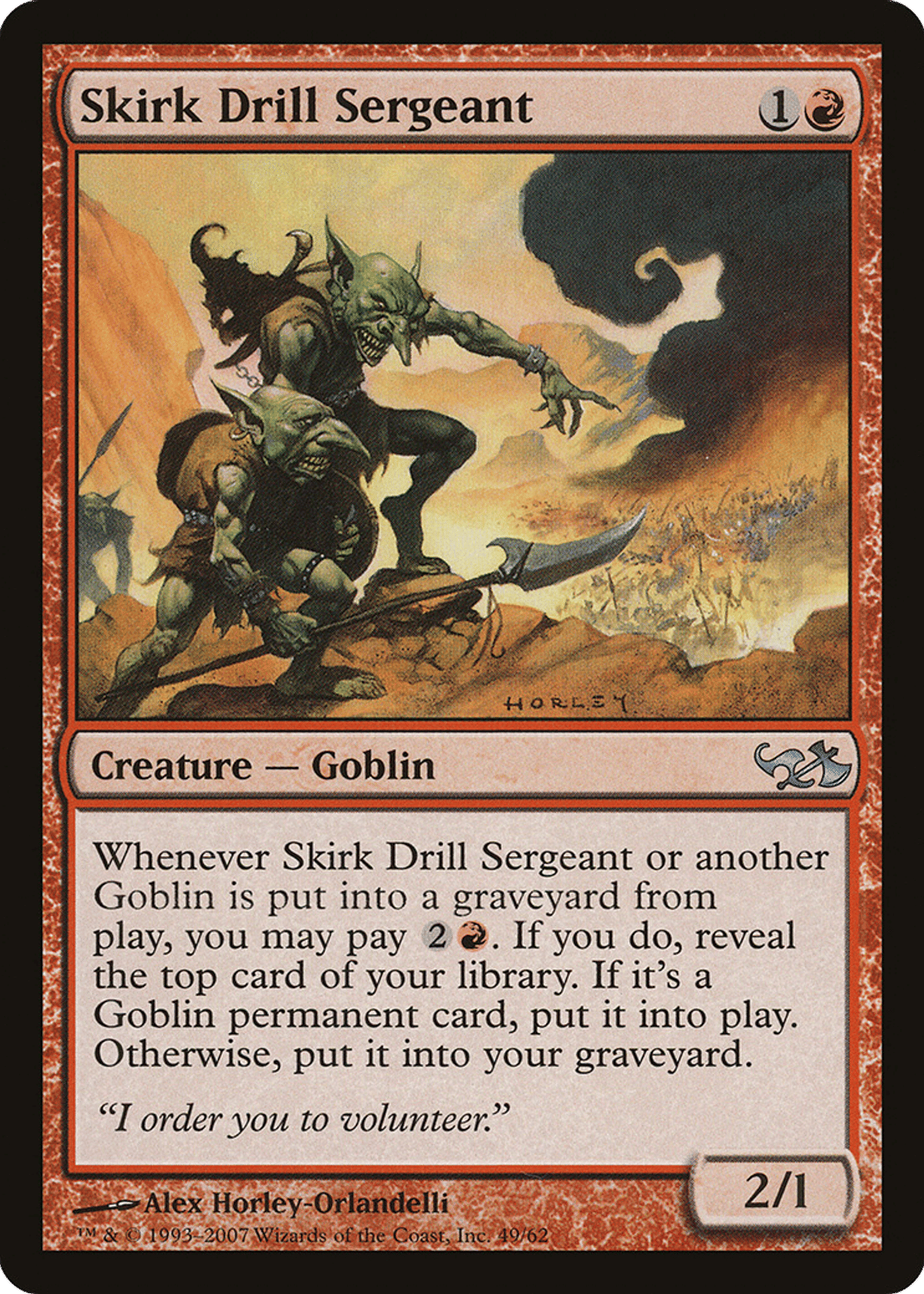 Skirk Drill Sergeant from Duel Decks: Elves vs. Goblins - Magic: The Gathering