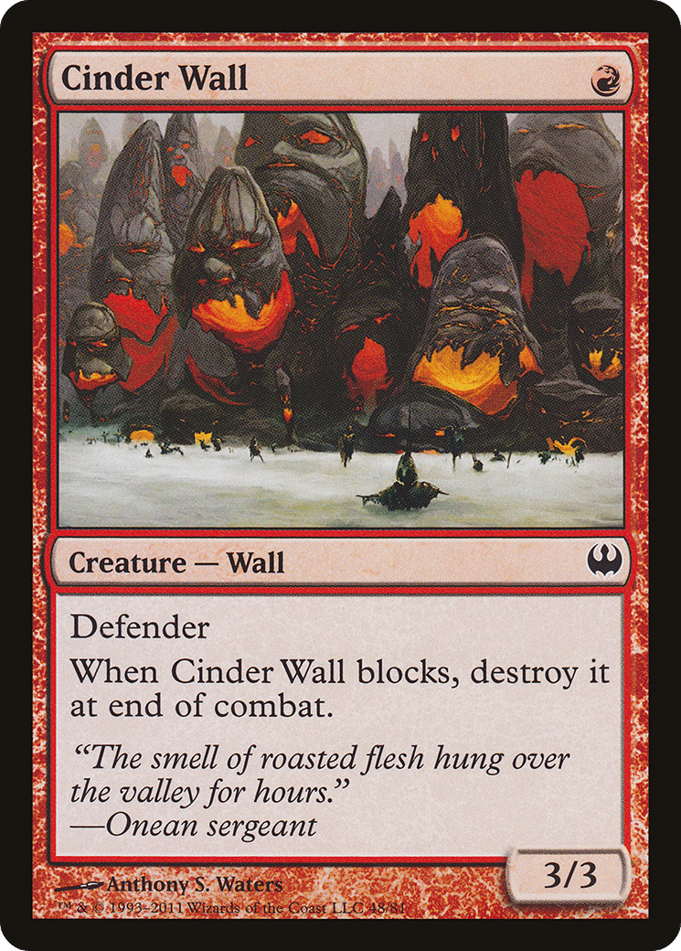 Cinder Wall — Duel Decks: Knights vs. Dragons — Magic: The Gathering