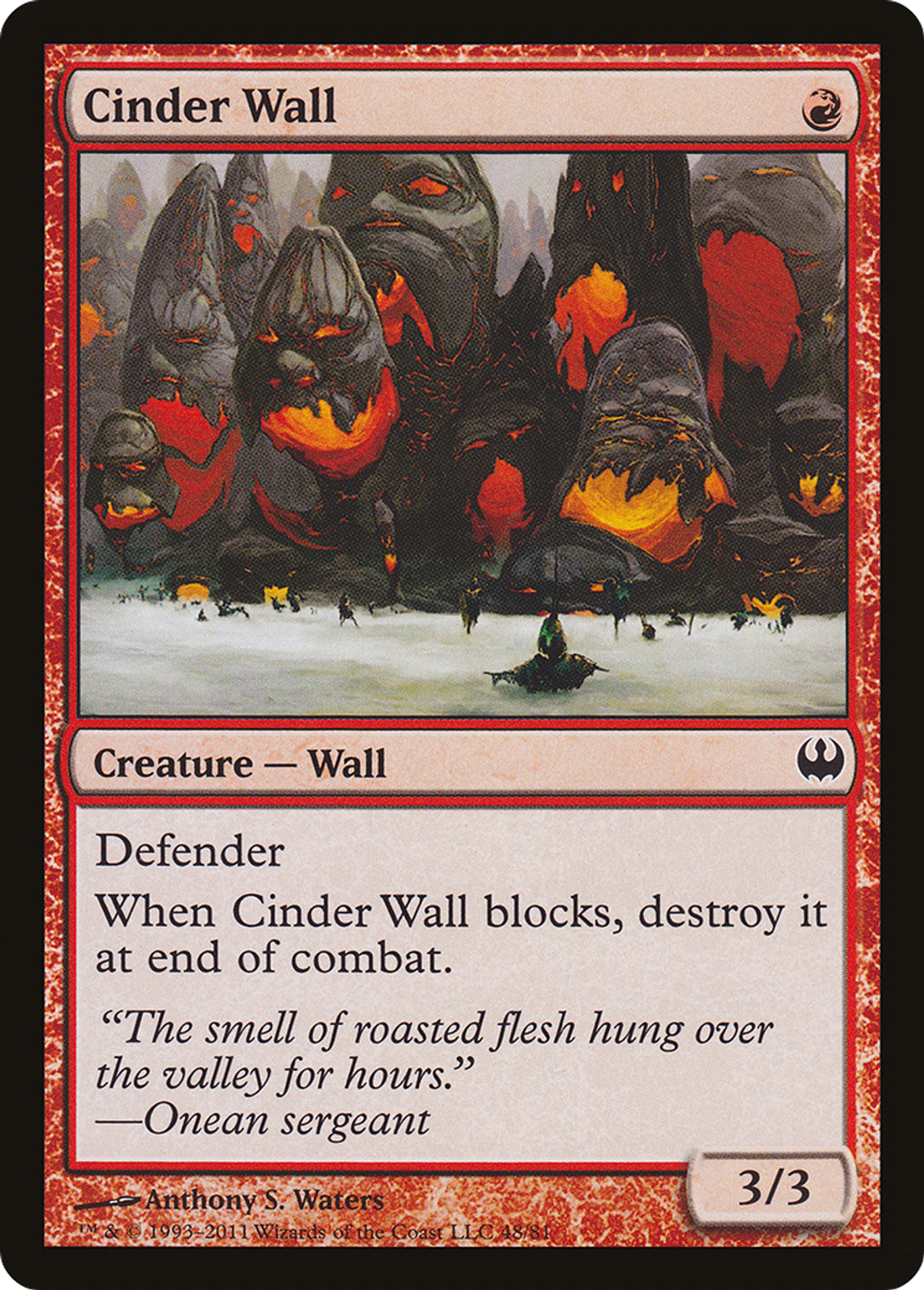 Cinder Wall — Duel Decks: Knights vs. Dragons — Magic: The Gathering