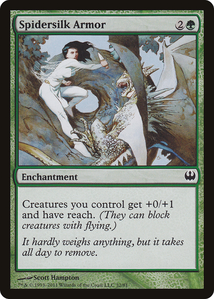 Spidersilk Armor — Duel Decks: Knights vs. Dragons — Magic: The Gathering