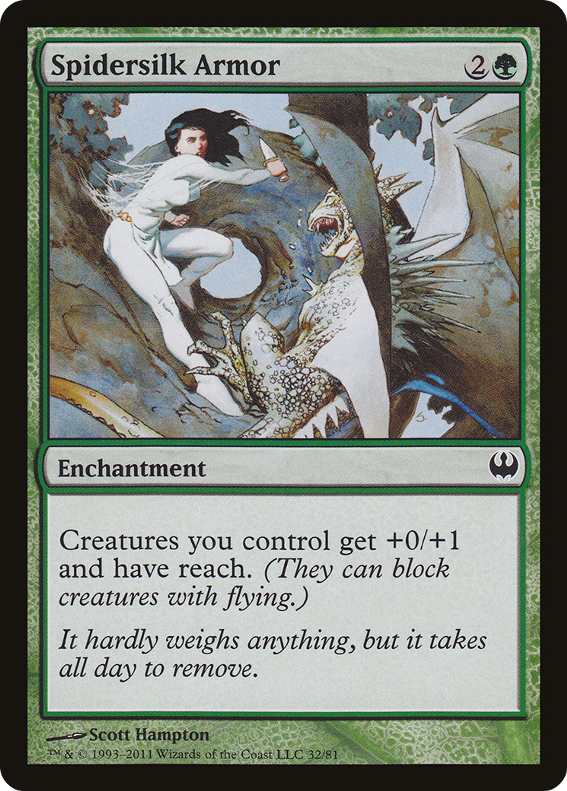 Spidersilk Armor — Duel Decks: Knights vs. Dragons — Magic: The Gathering
