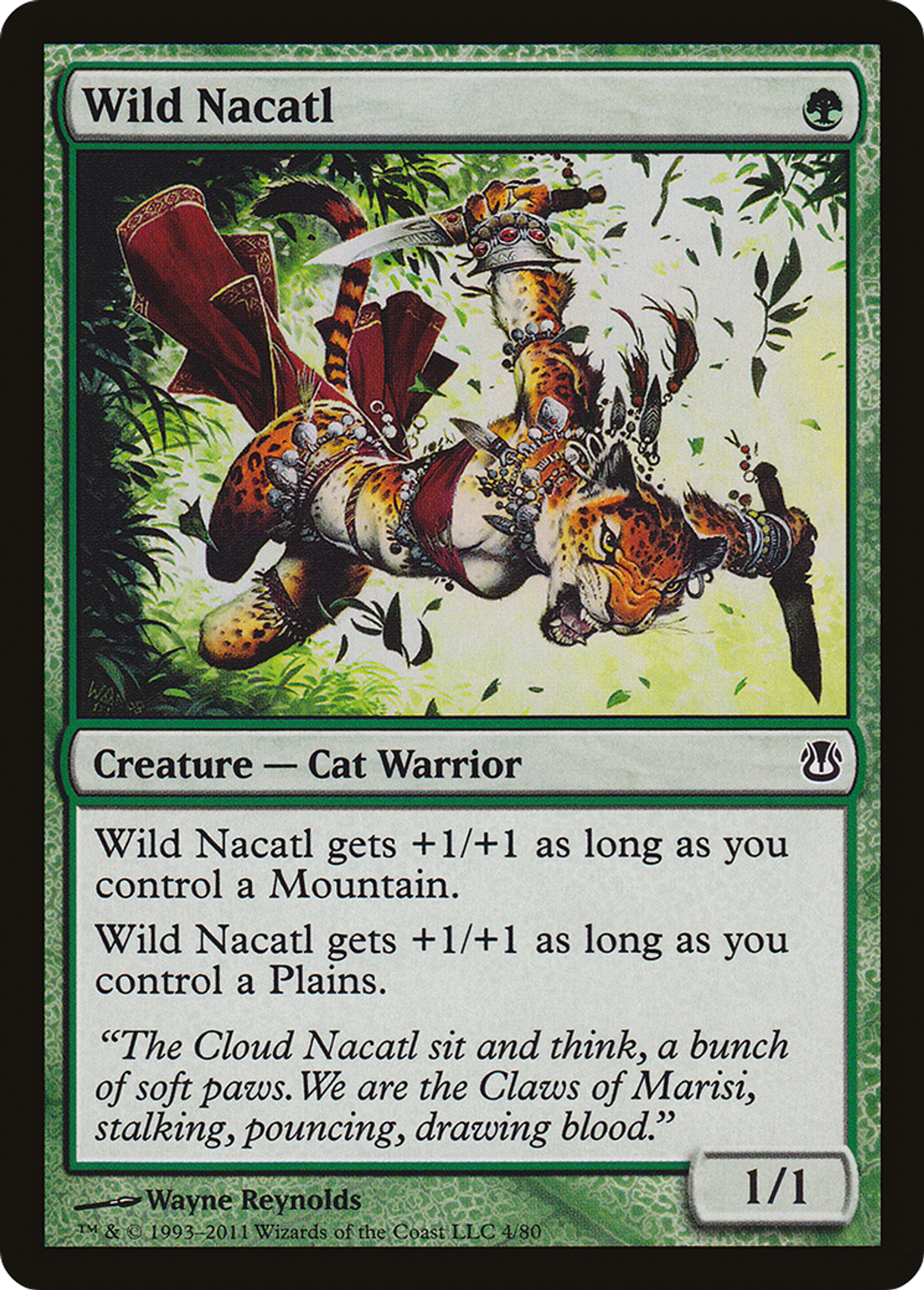 Wild Nacatl — Duel Decks: Ajani vs. Nicol Bolas — Magic: The Gathering