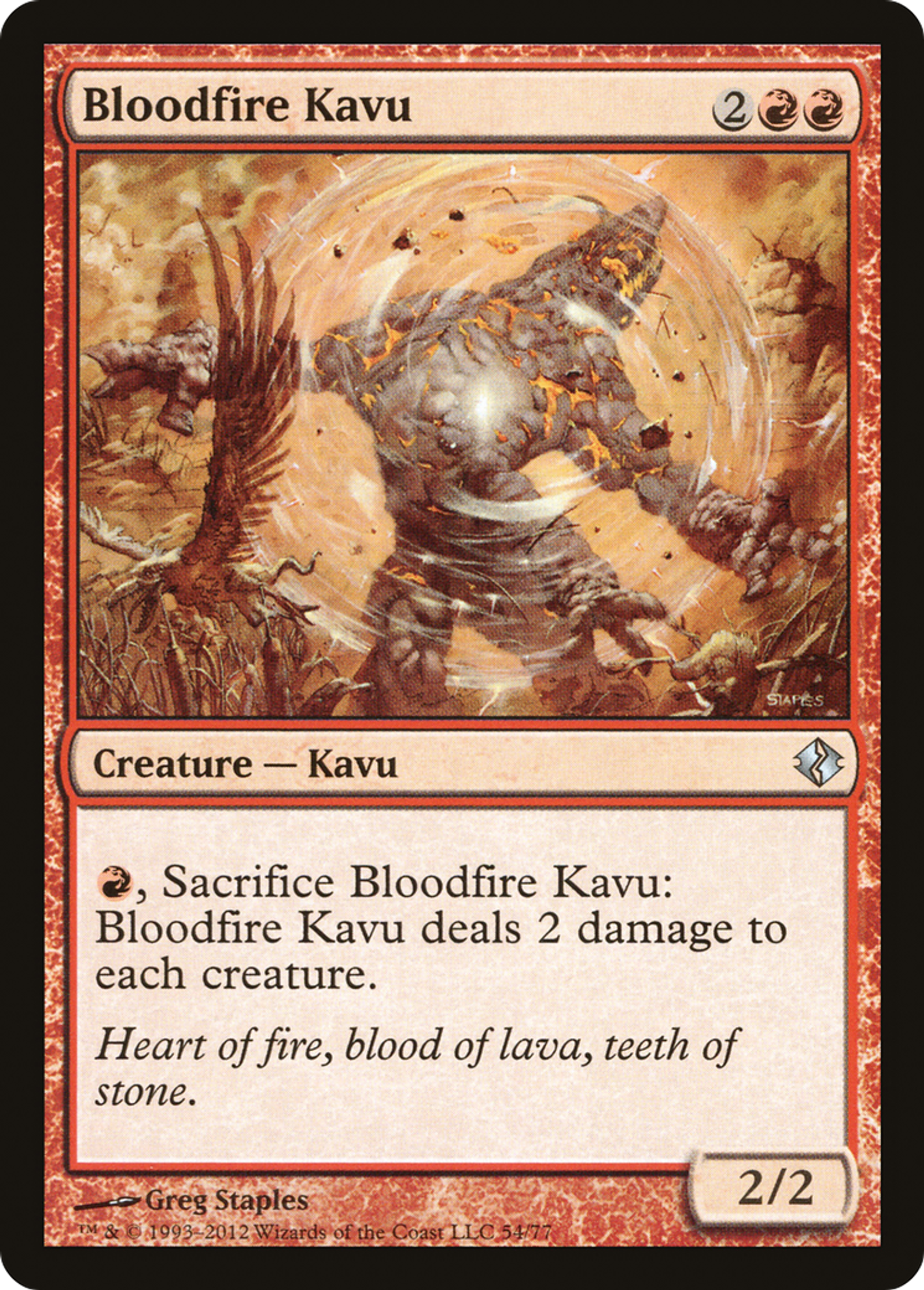 Bloodfire Kavu — Duel Decks: Venser vs. Koth — Magic: The Gathering