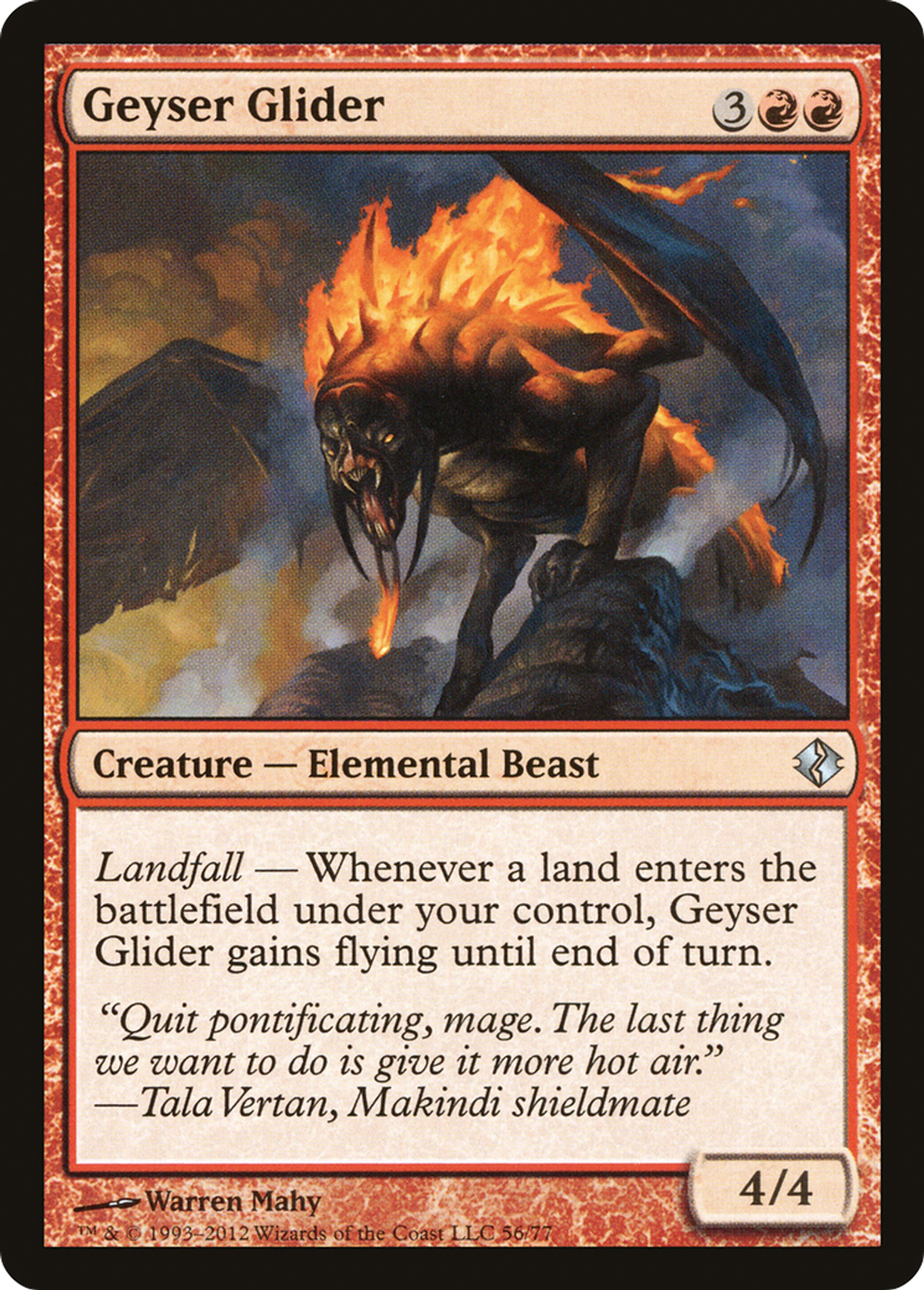 Geyser Glider — Duel Decks: Venser vs. Koth — Magic: The Gathering
