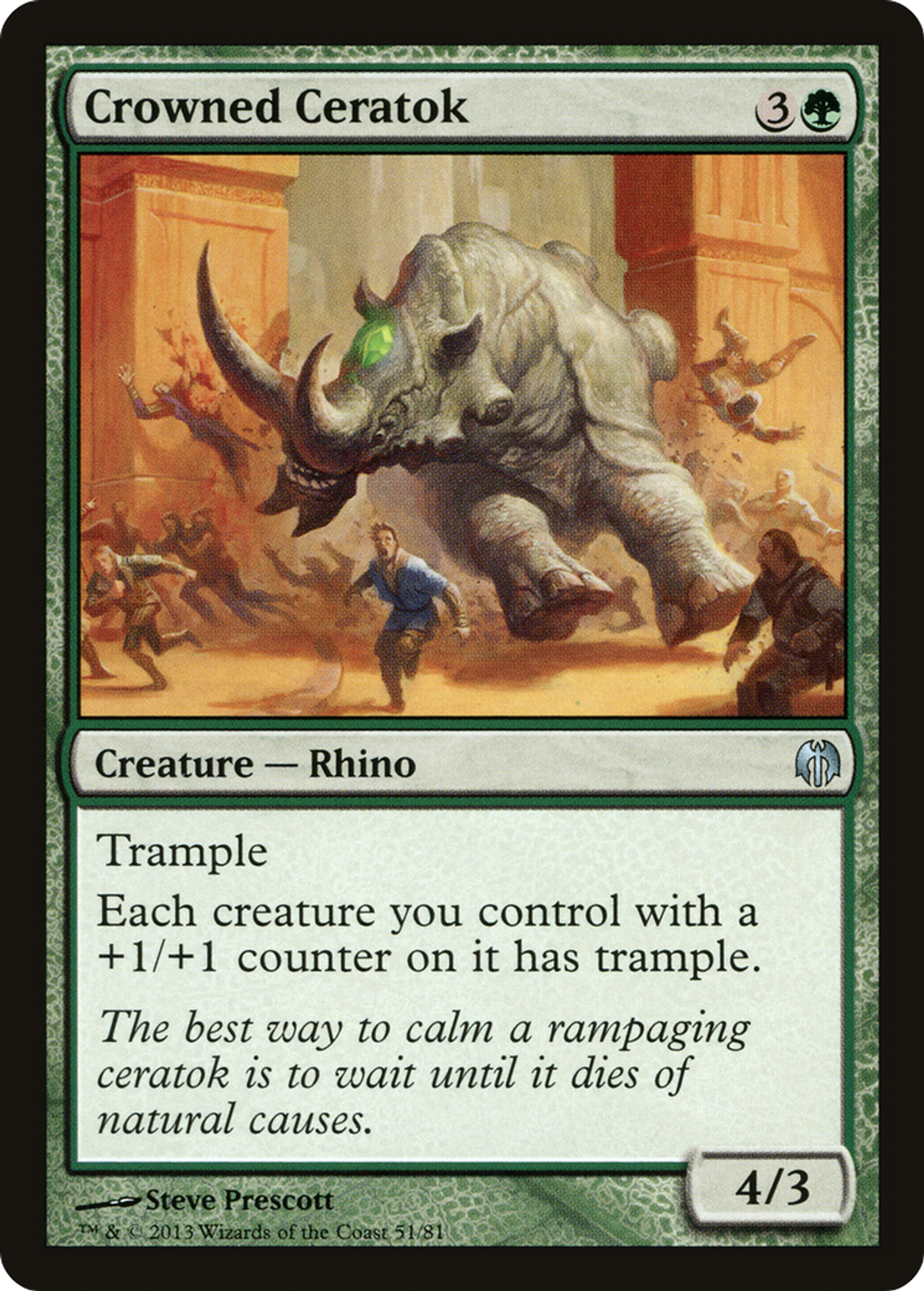 Crowned Ceratok — Duel Decks: Heroes vs. Monsters — Magic: The Gathering