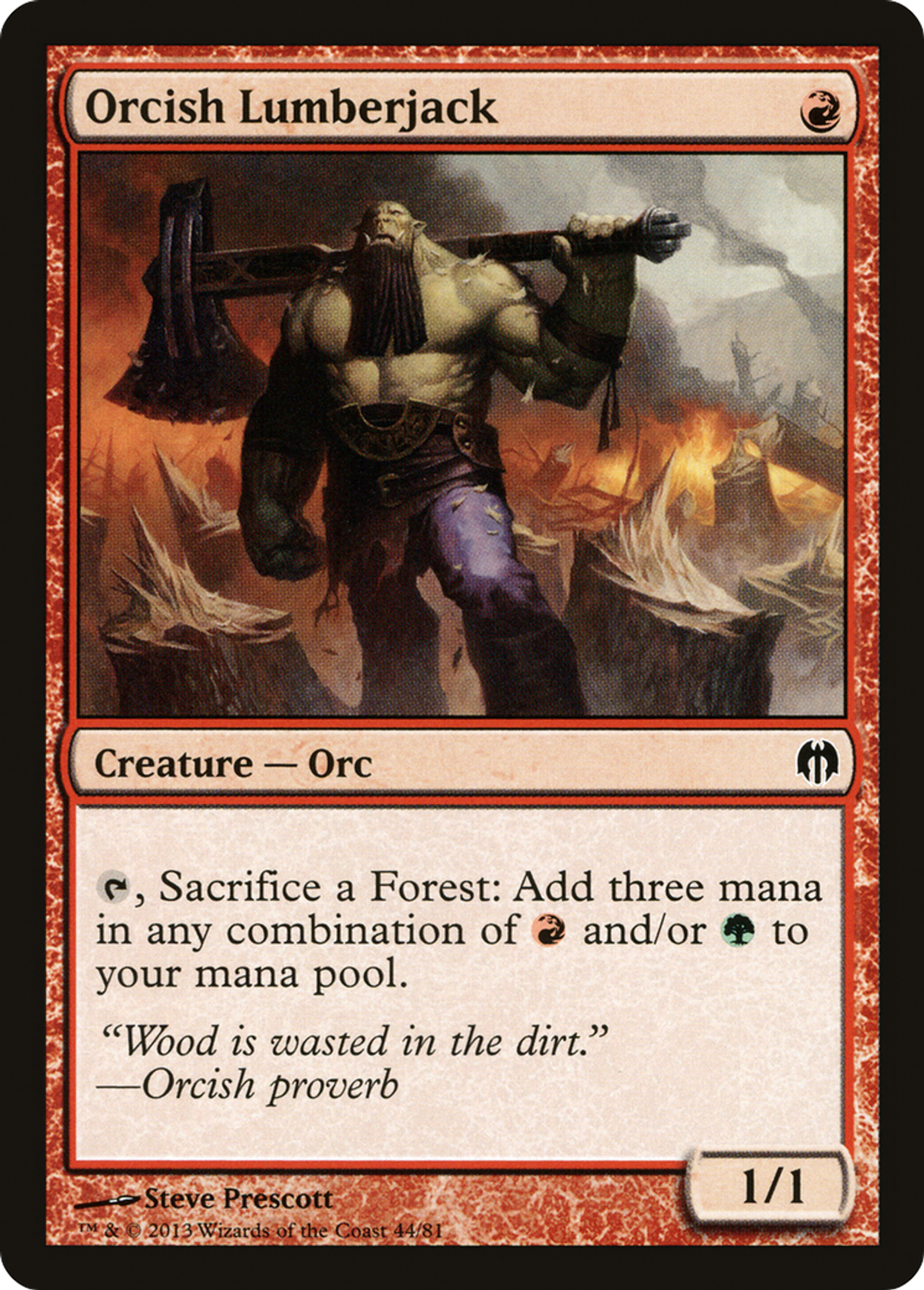 Orcish Lumberjack — Duel Decks: Heroes vs. Monsters — Magic: The Gathering