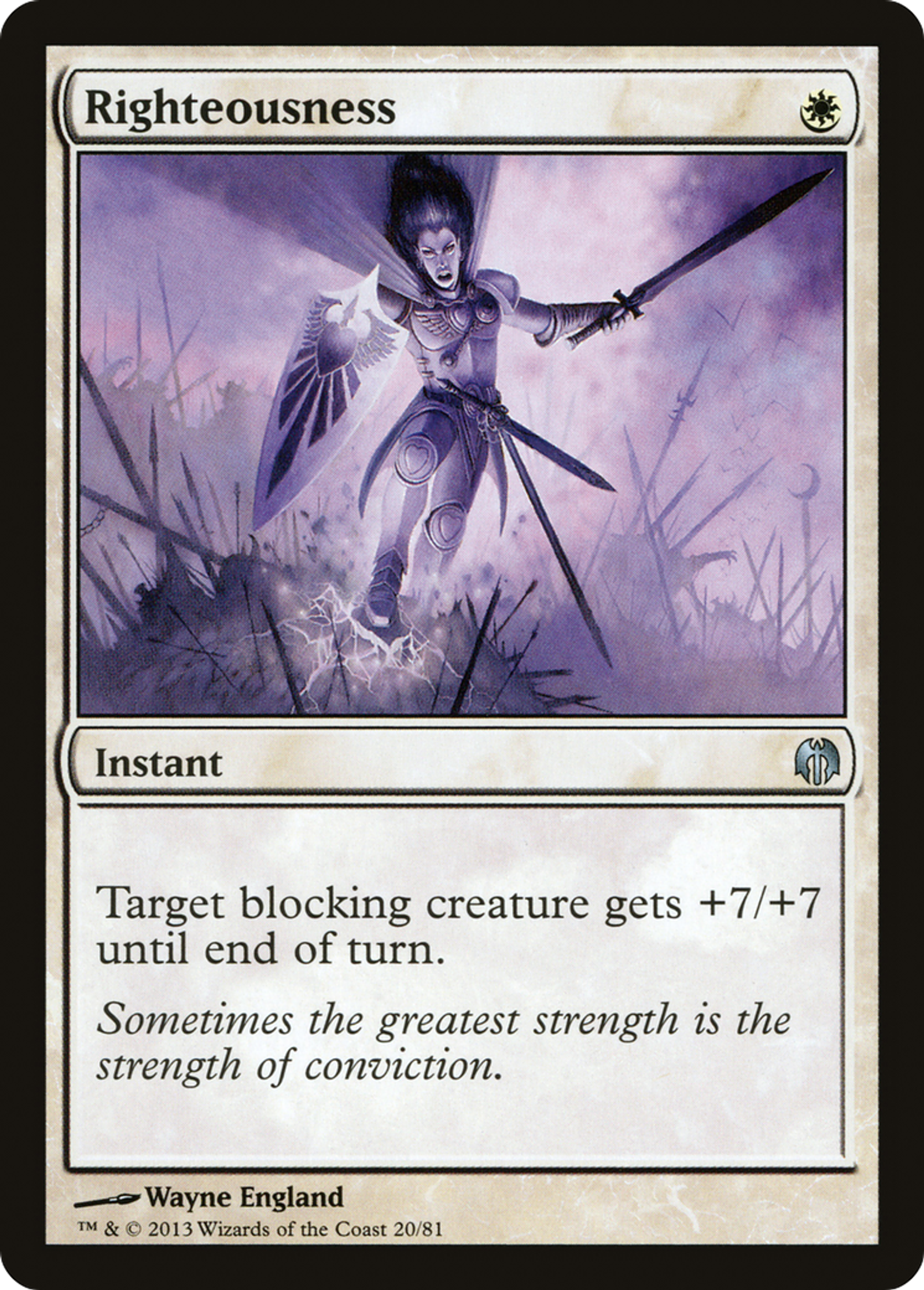 Righteousness — Duel Decks: Heroes vs. Monsters — Magic: The Gathering