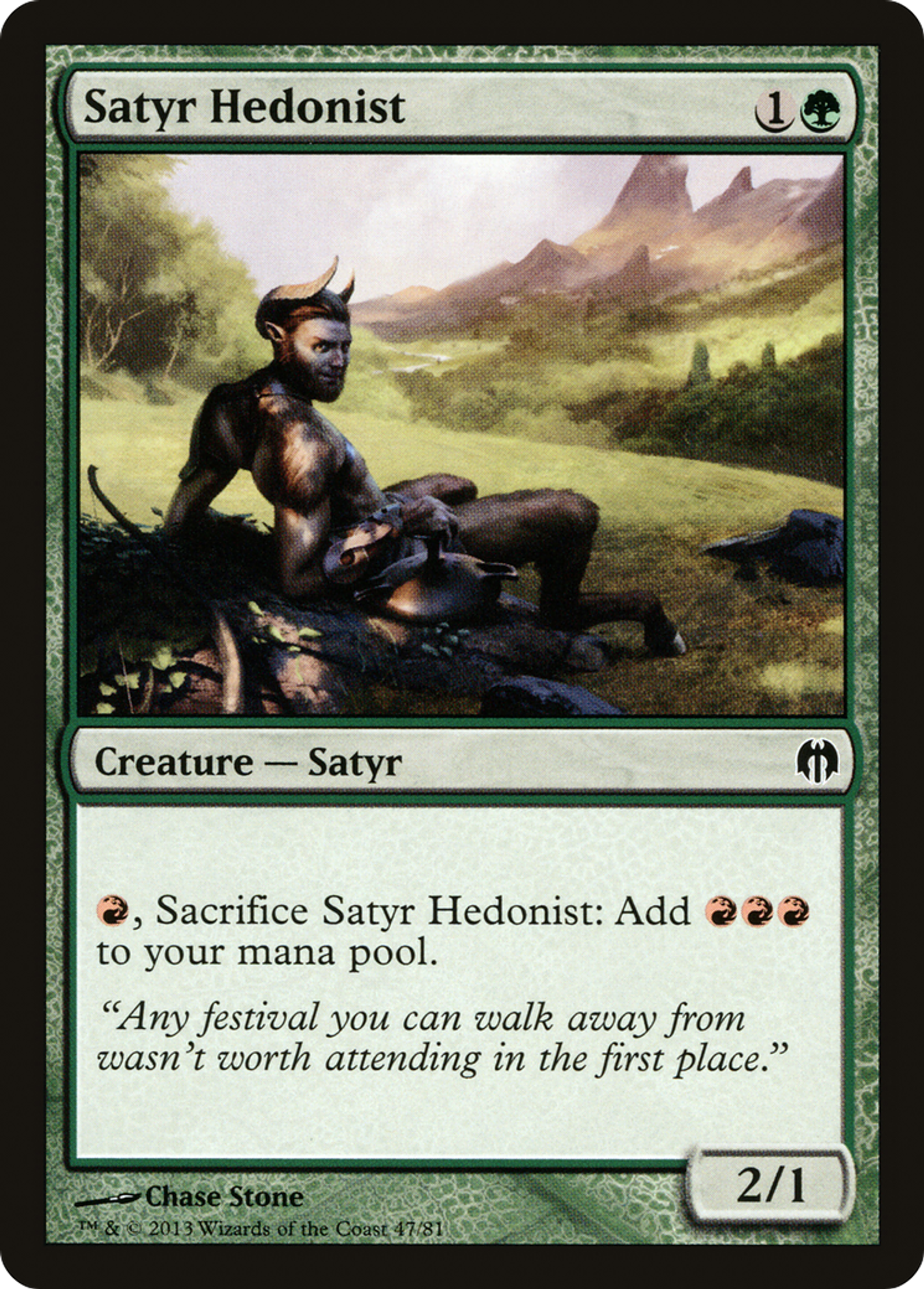 Satyr Hedonist — Duel Decks: Heroes vs. Monsters — Magic: The Gathering