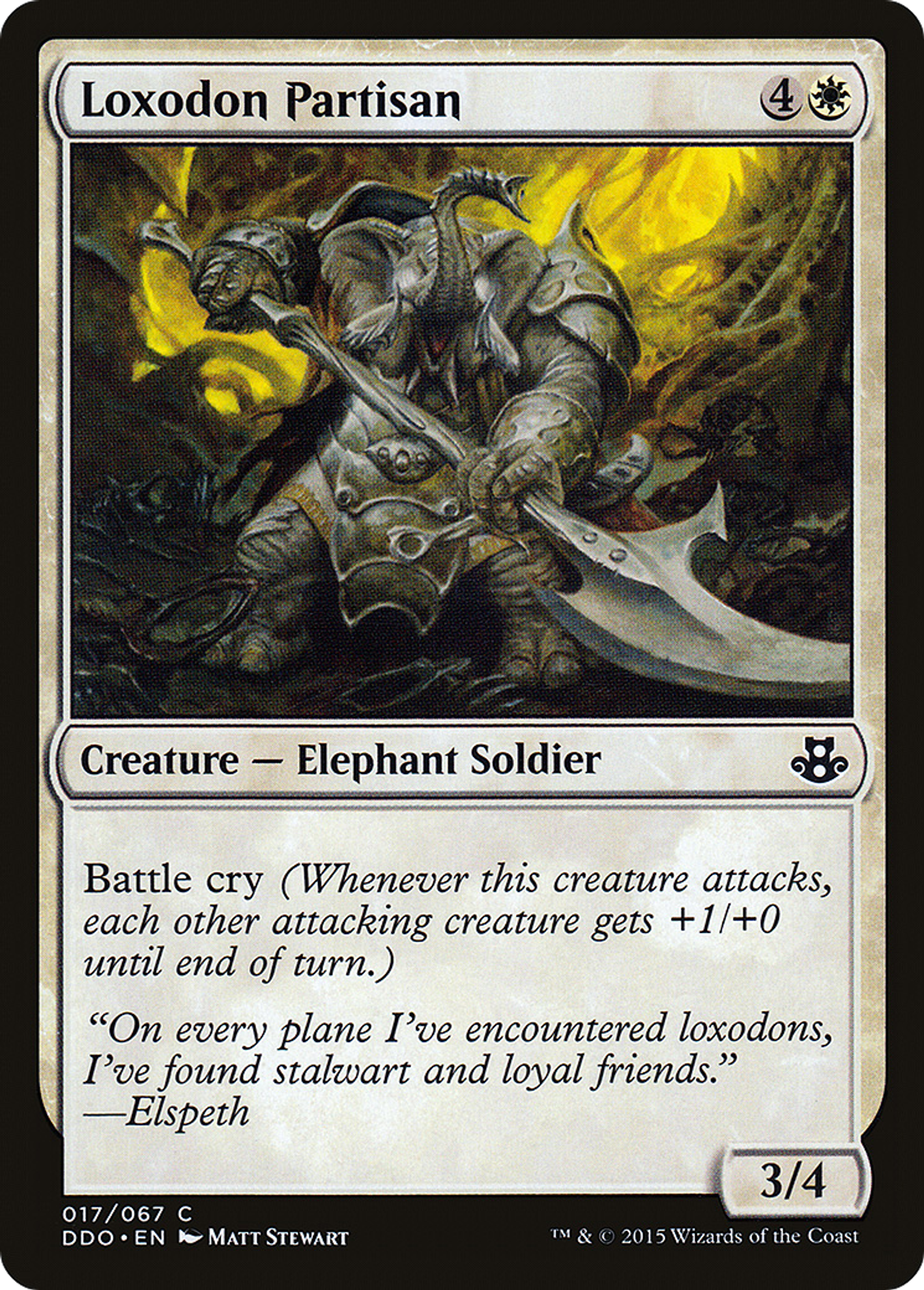 Partisan loxodon — Duel Decks: Elspeth vs. Kiora — Magic: The Gathering