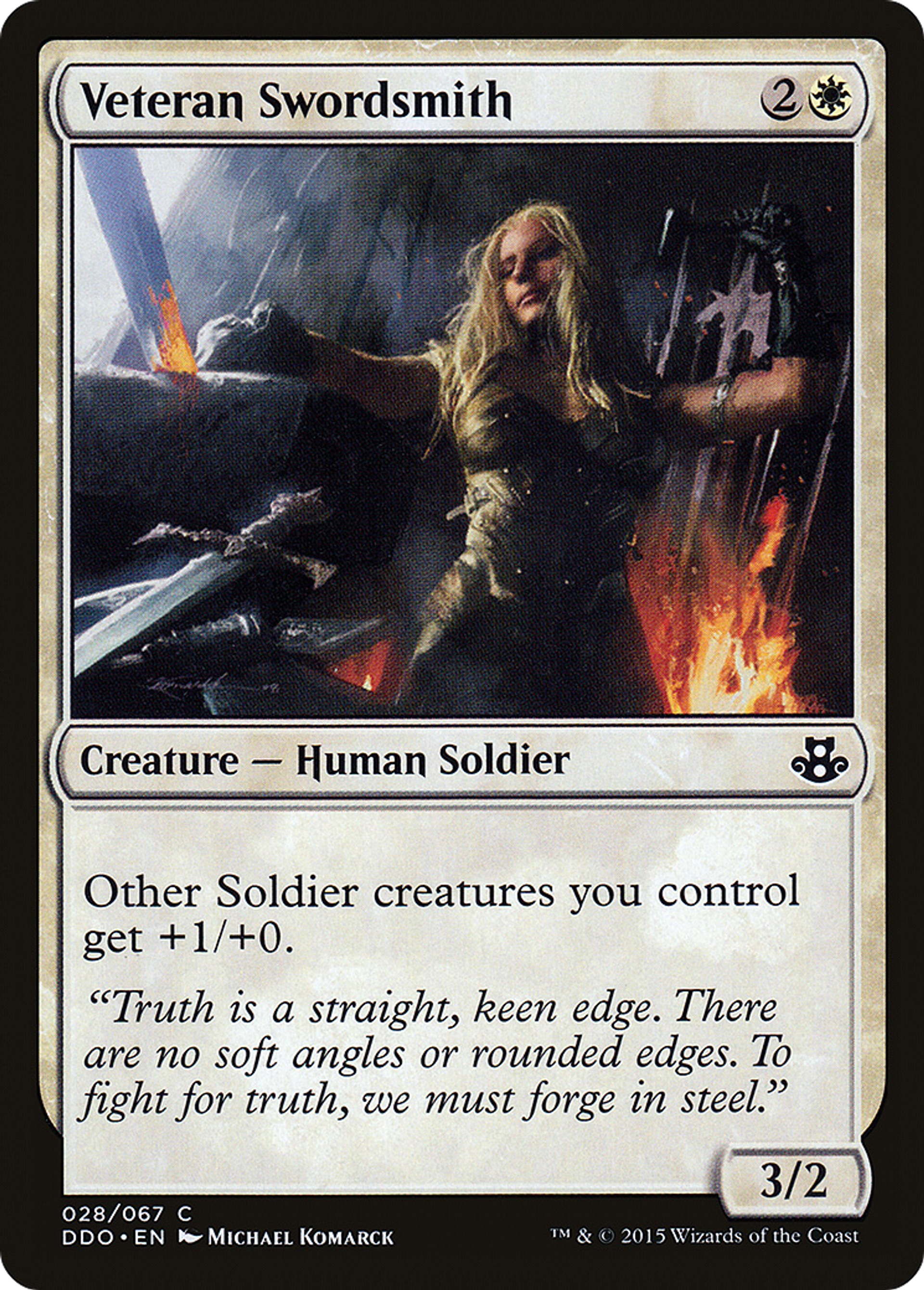 Forgeuse d'épées vétérane — Duel Decks: Elspeth vs. Kiora — Magic: The Gathering