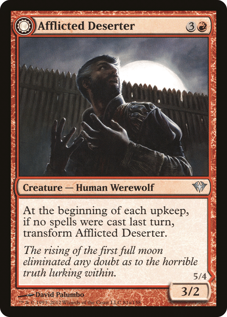 Afflicted Deserter // Werewolf Ransacker — Dark Ascension — Magic: The Gathering